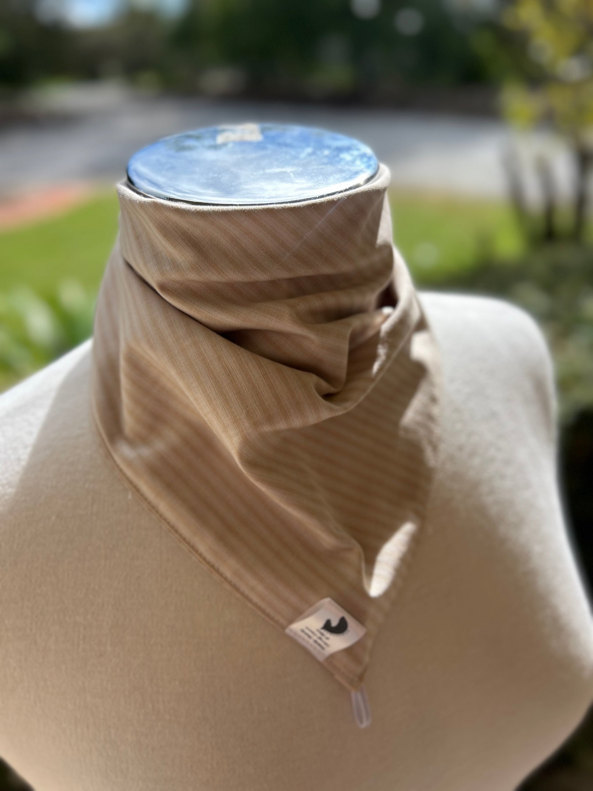 Cotton Neck Scarf - Cream Stripes