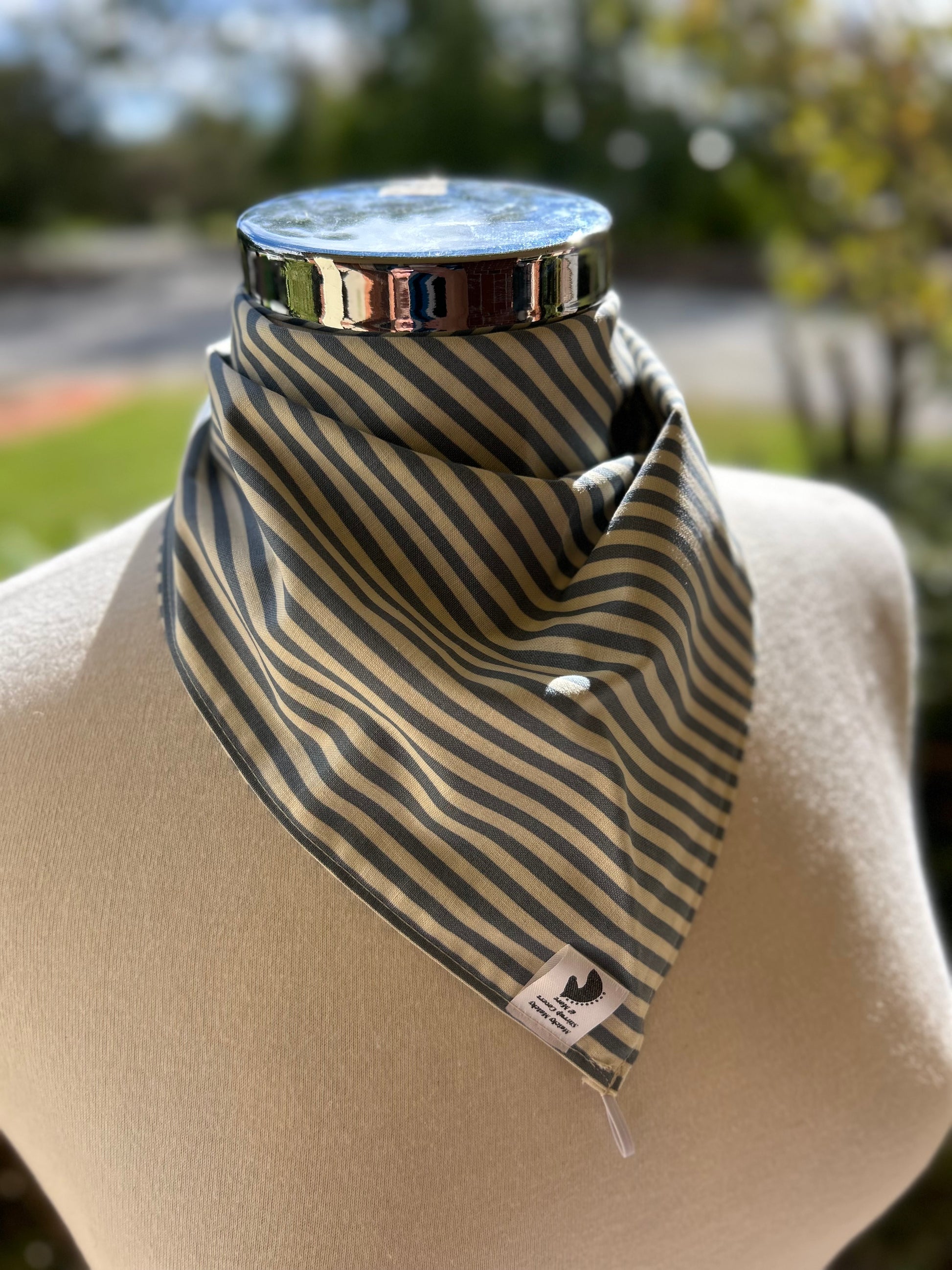 Cotton Neck Scarf - Denim Blue Stipe