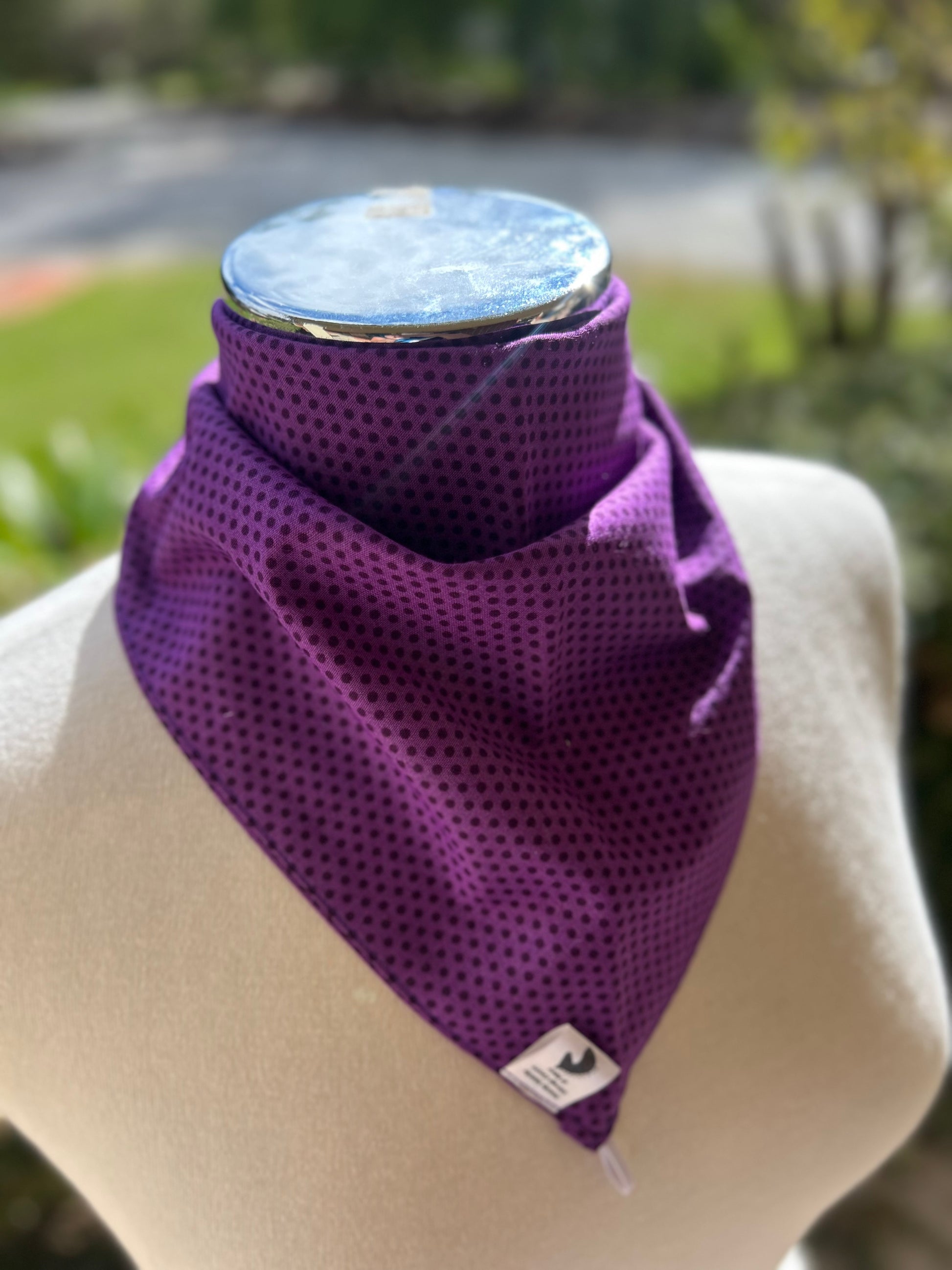 Cotton Neck Scarf - Dark Purple Spots