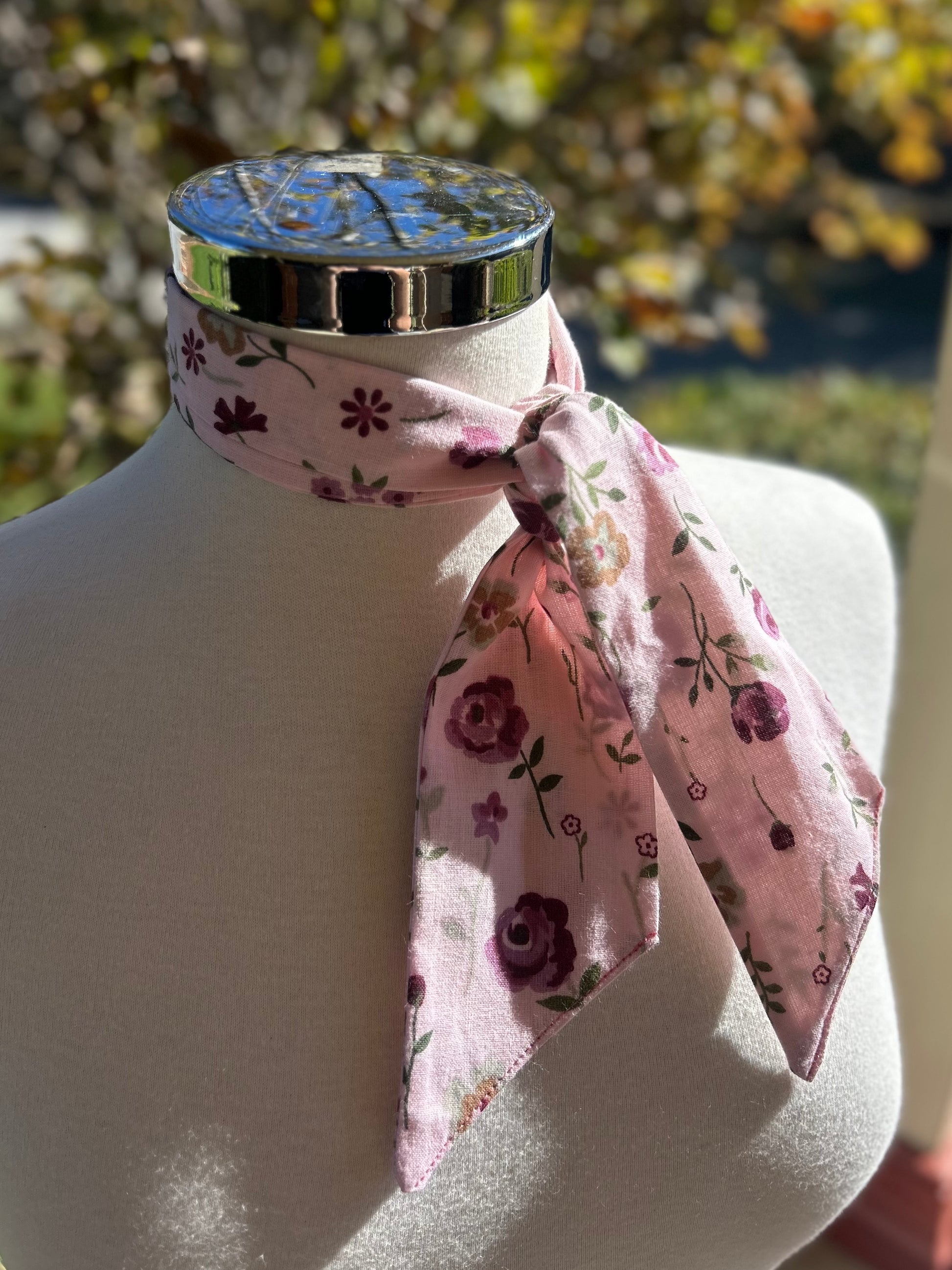 Cotton Neck Tie - Baby Pink Floral