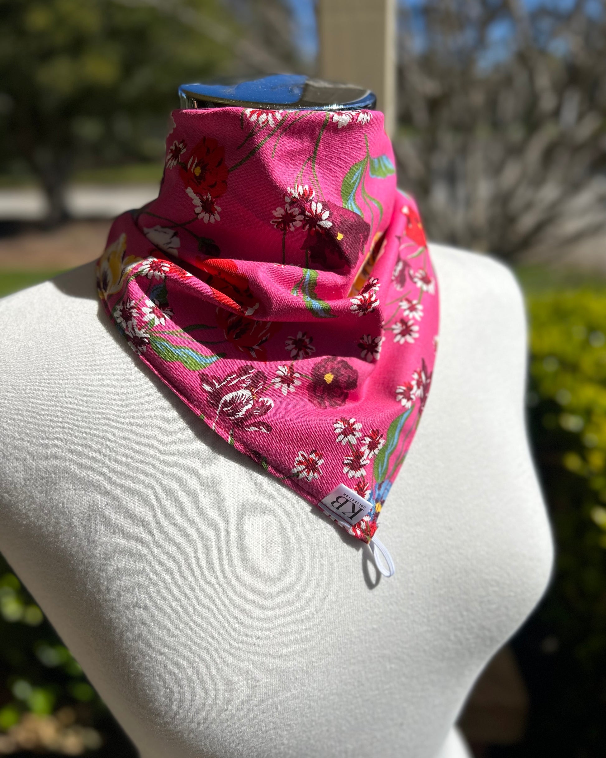 Cotton Neck Scarf - Fuchsia Floral
