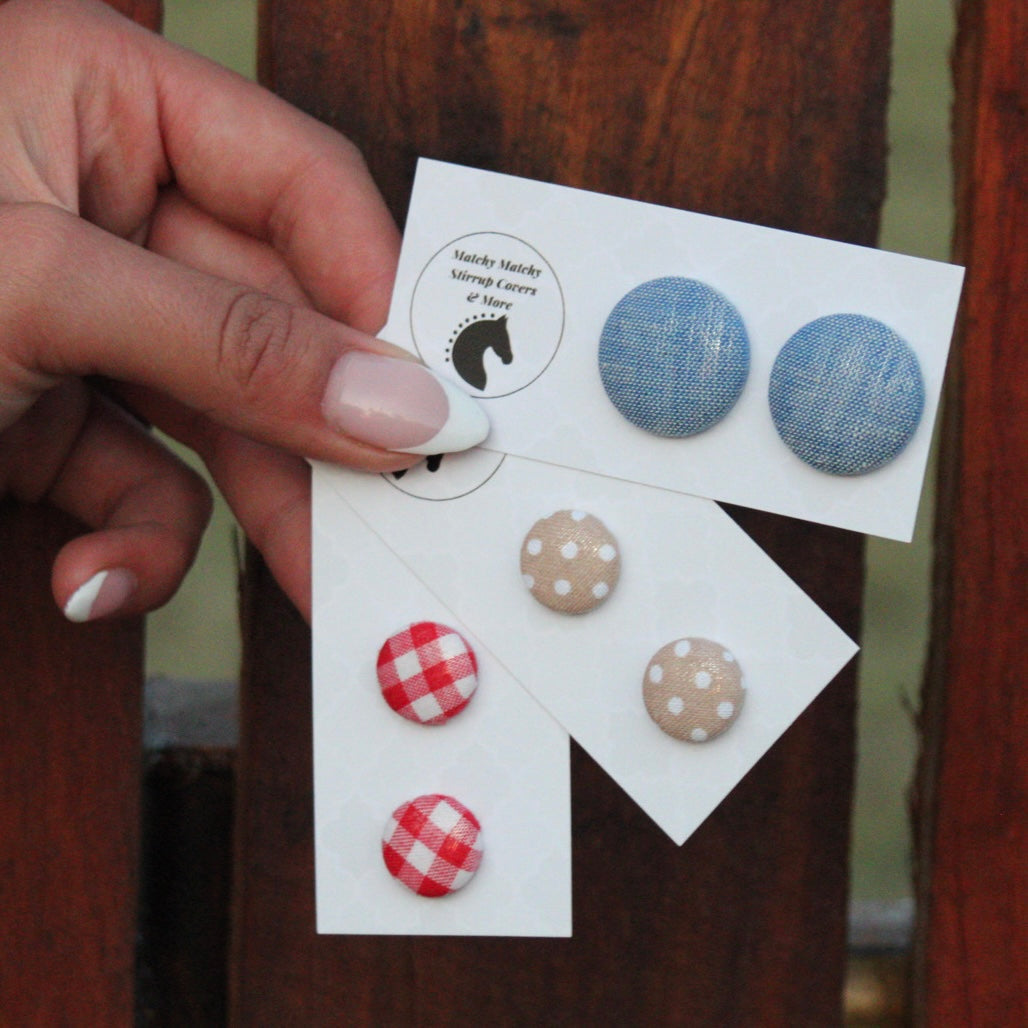 Fabric Button Earrings