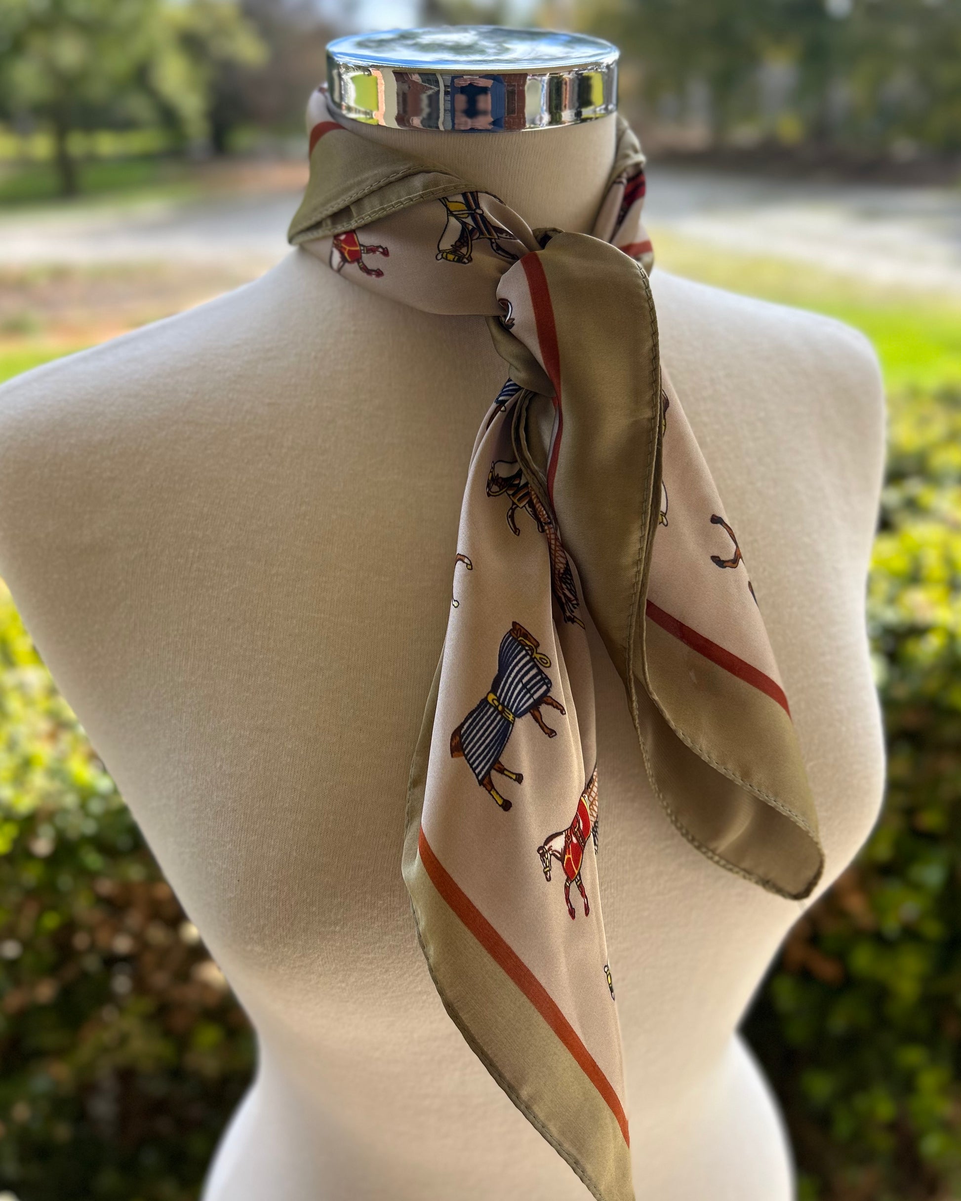 Satin Neck Scarf - Horses