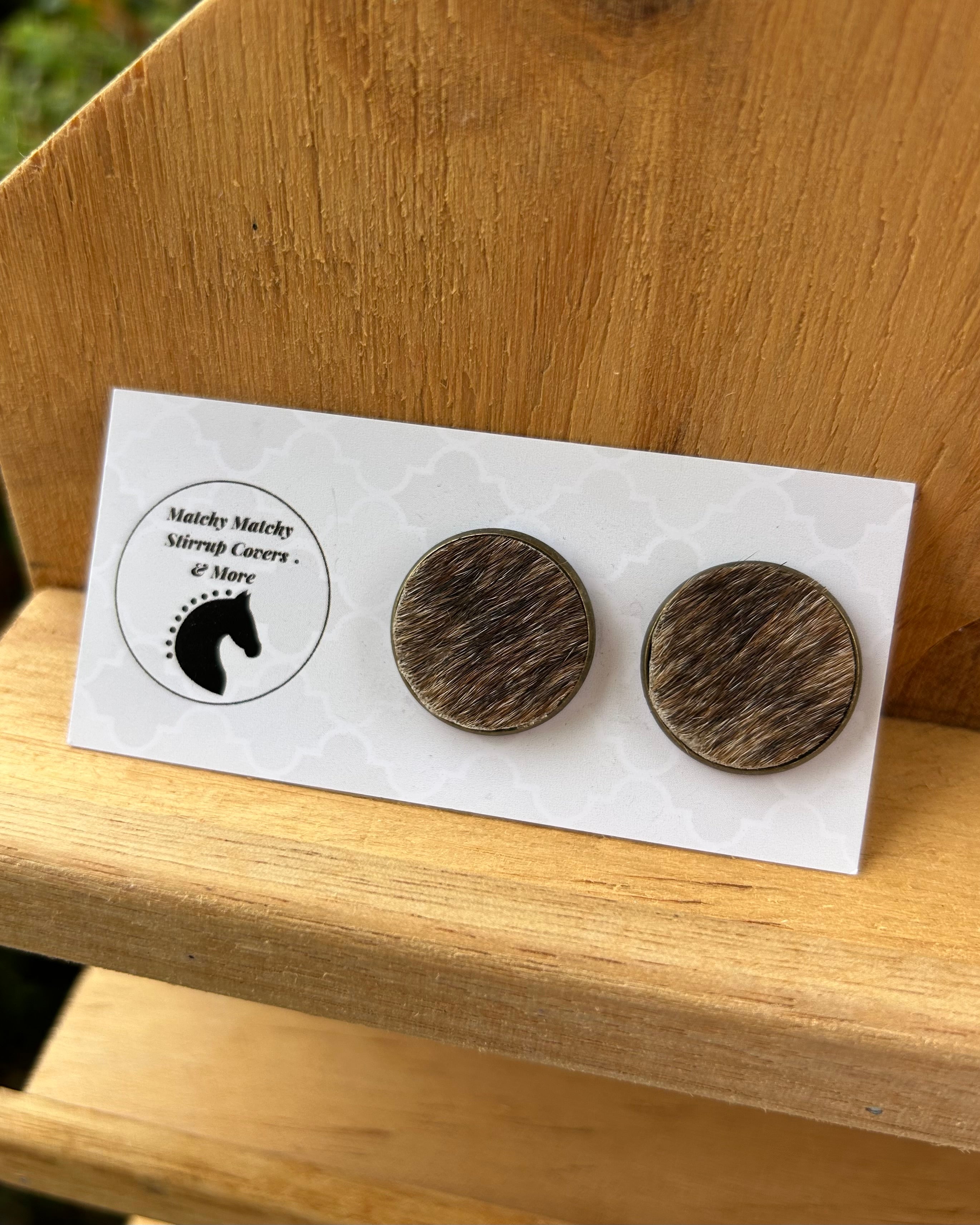 Cowhide Studs - (Bronze) Brindle