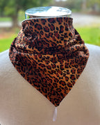 Cotton/Fleece Neck Scarf - Leopard Print
