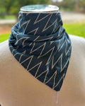 Cotton/Fleece Neck Scarf - Teal ZigZag