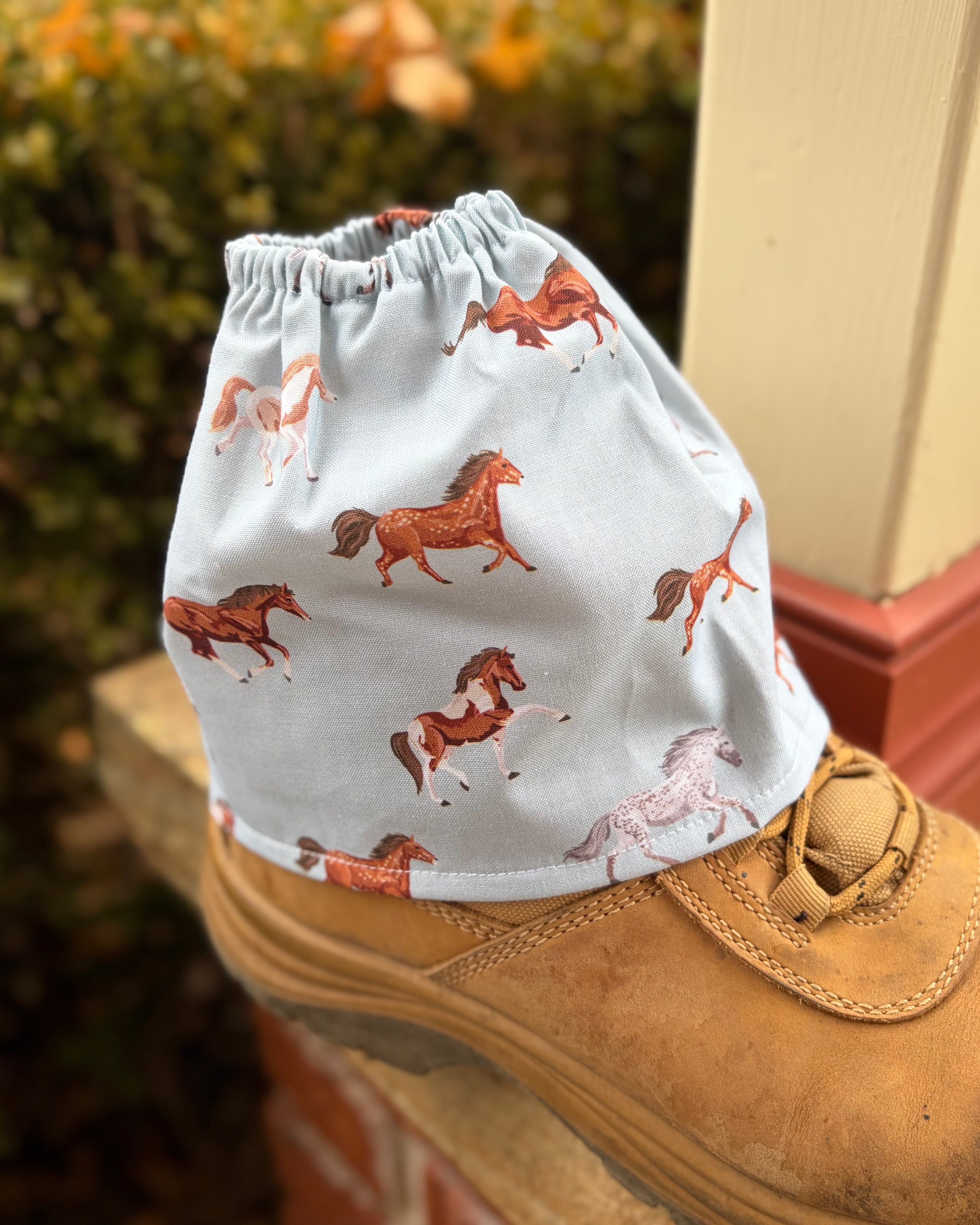 Sock Covers - Sky Blue Horses