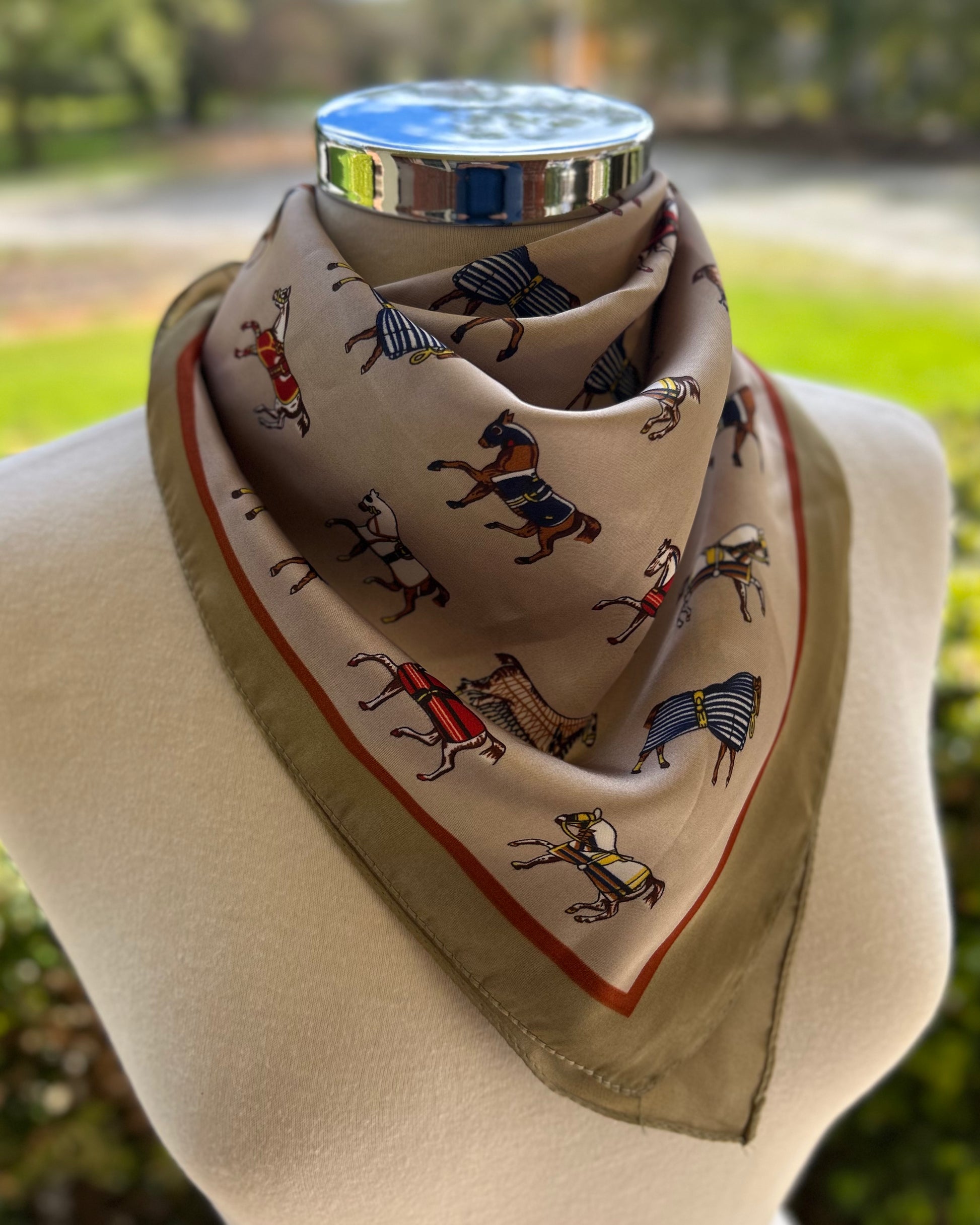 Satin Neck Scarf - Horses