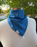 Cotton Neck Scarf - Blue Circles