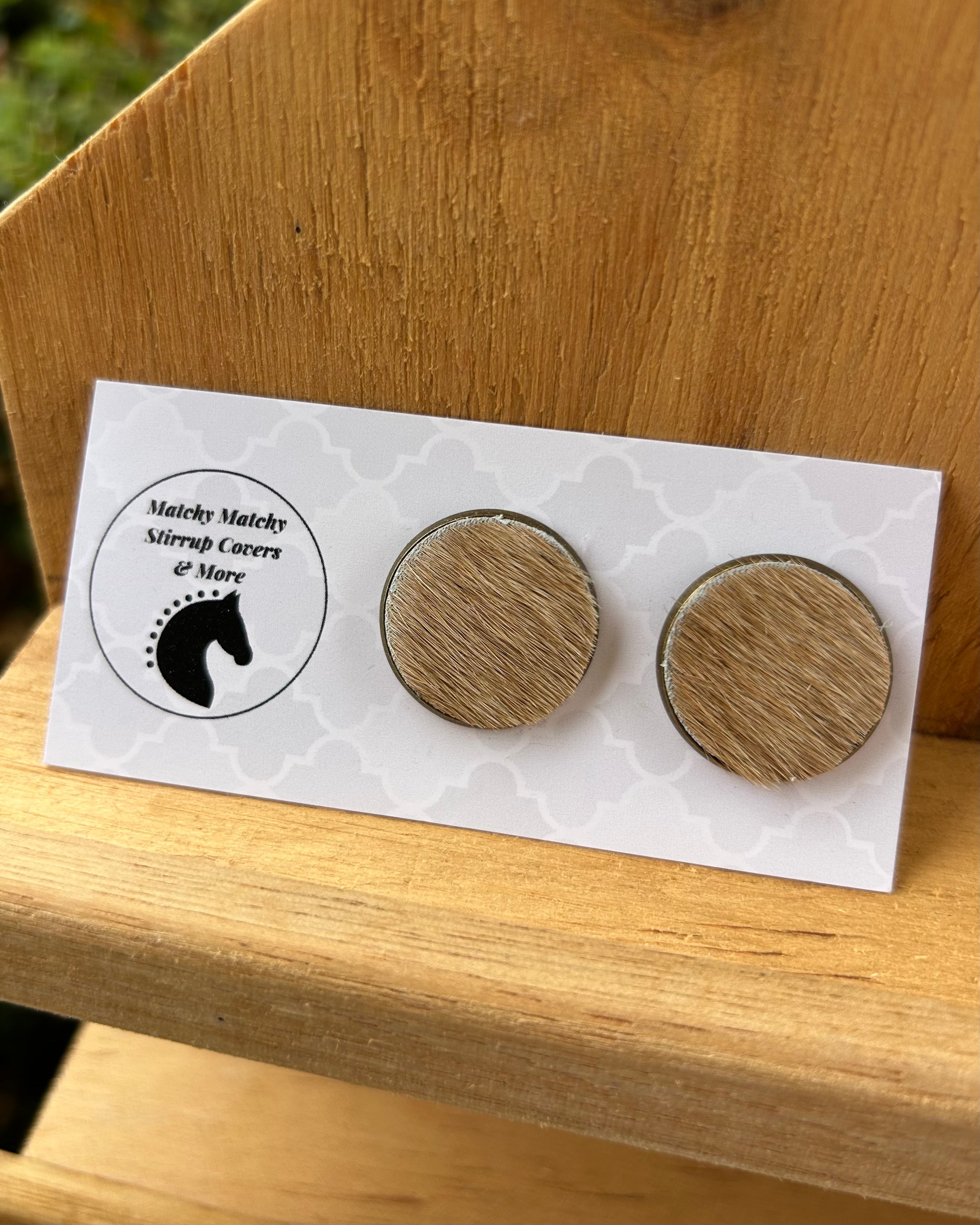 Cowhide Studs - (Bronze) Tan