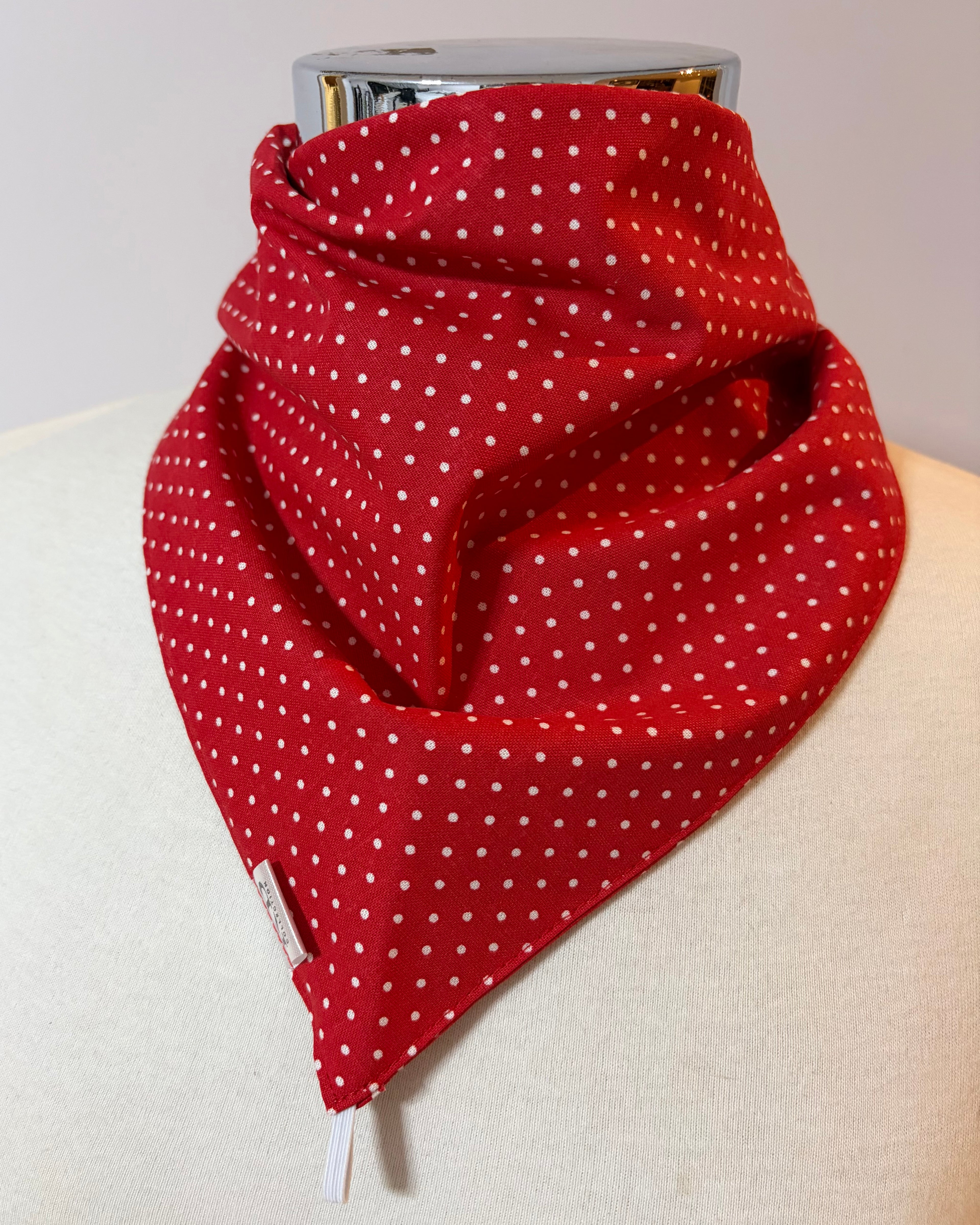 Cotton Neck Scarf - Red Dots