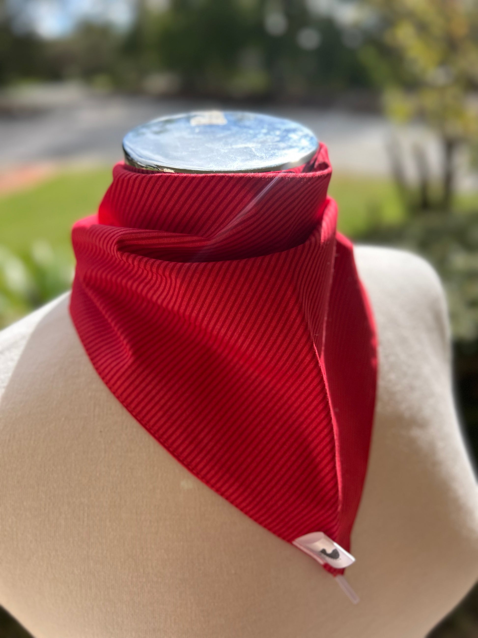 Cotton Neck Scarf - Red Stripe