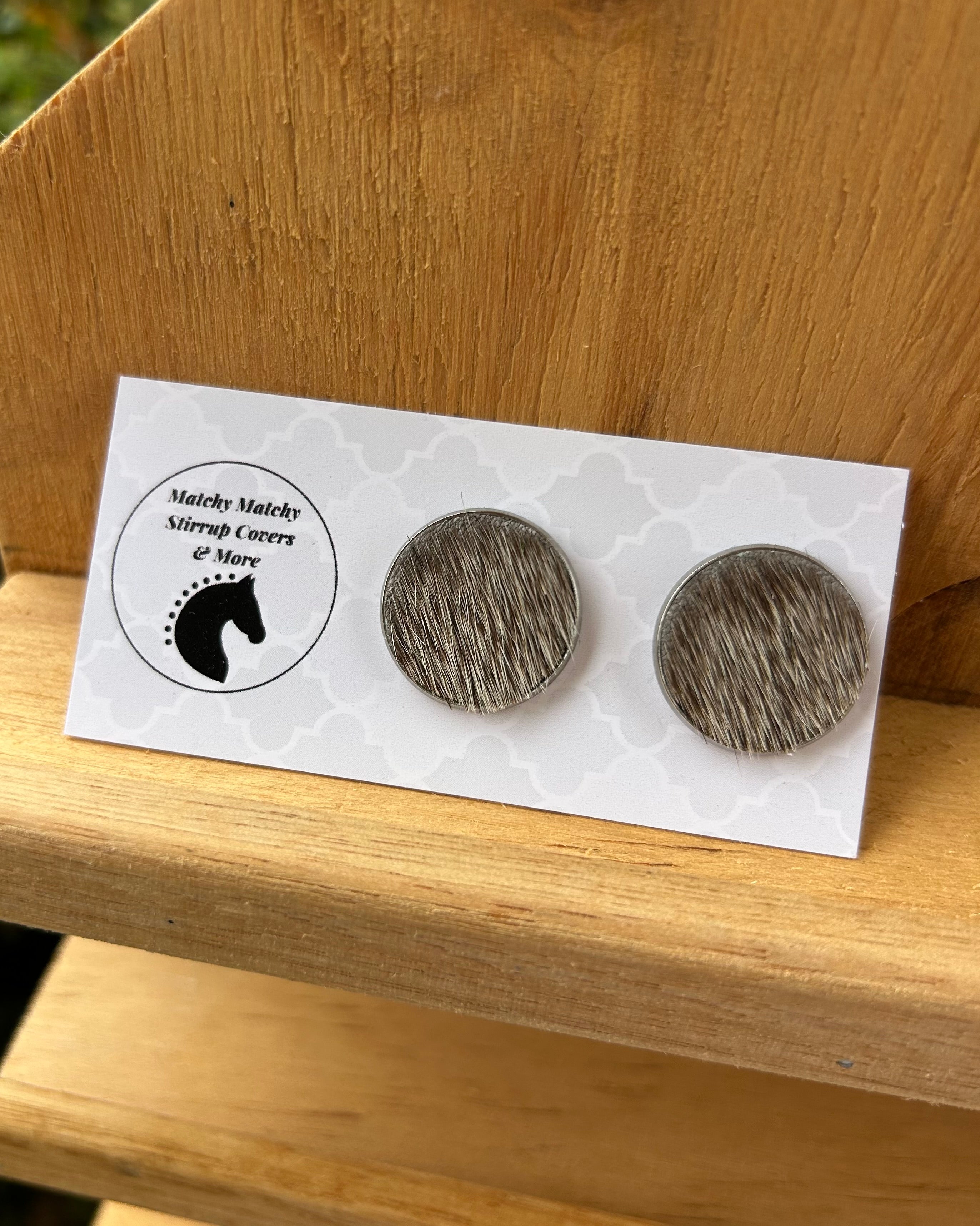 Cowhide Studs - (Silver) Roan