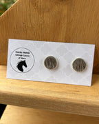 Cowhide Studs - (Silver) Roan
