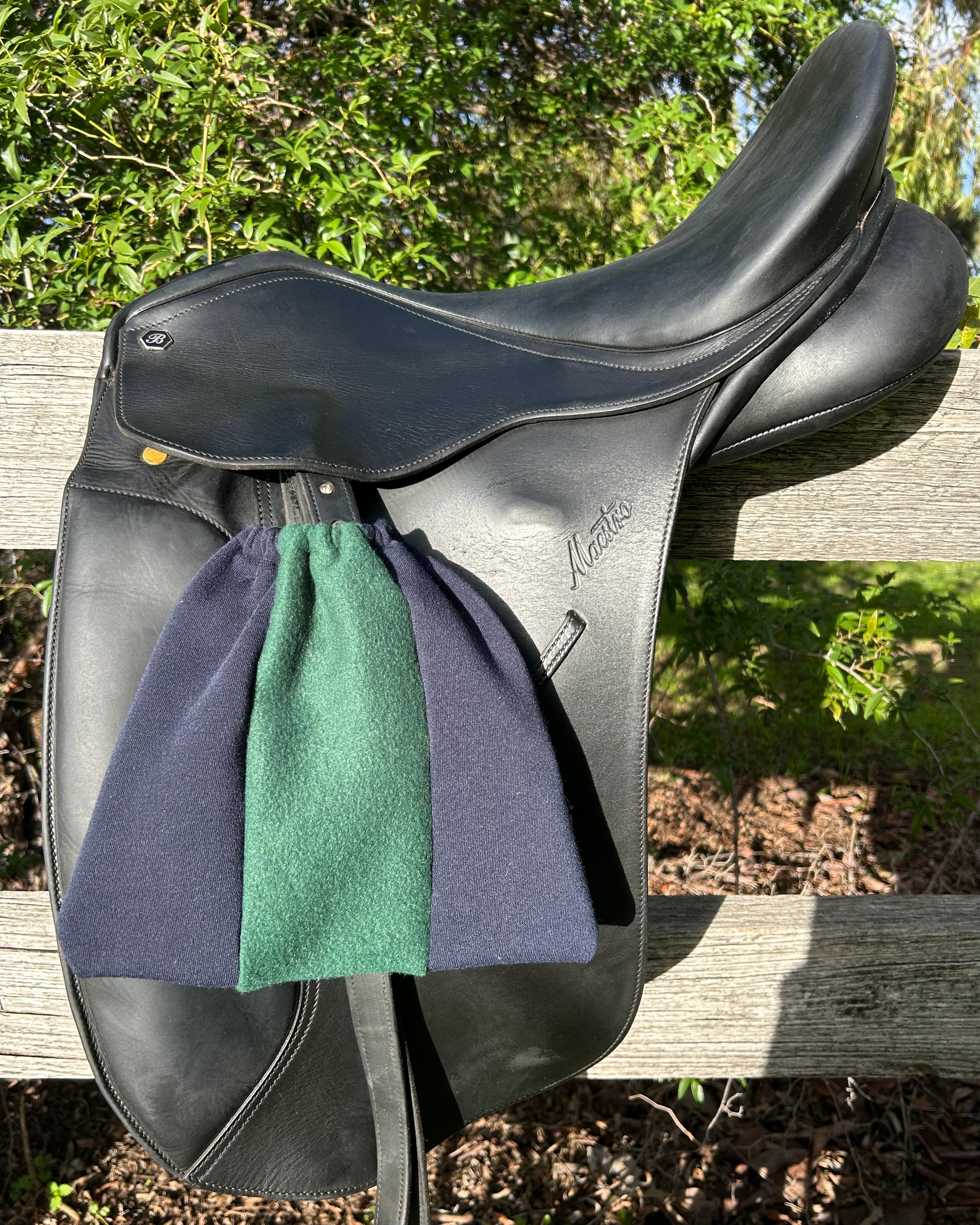 Fleece Stirrup Covers - Navy & Green