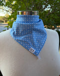 Cotton Neck Scarf - Baby Blue Spots