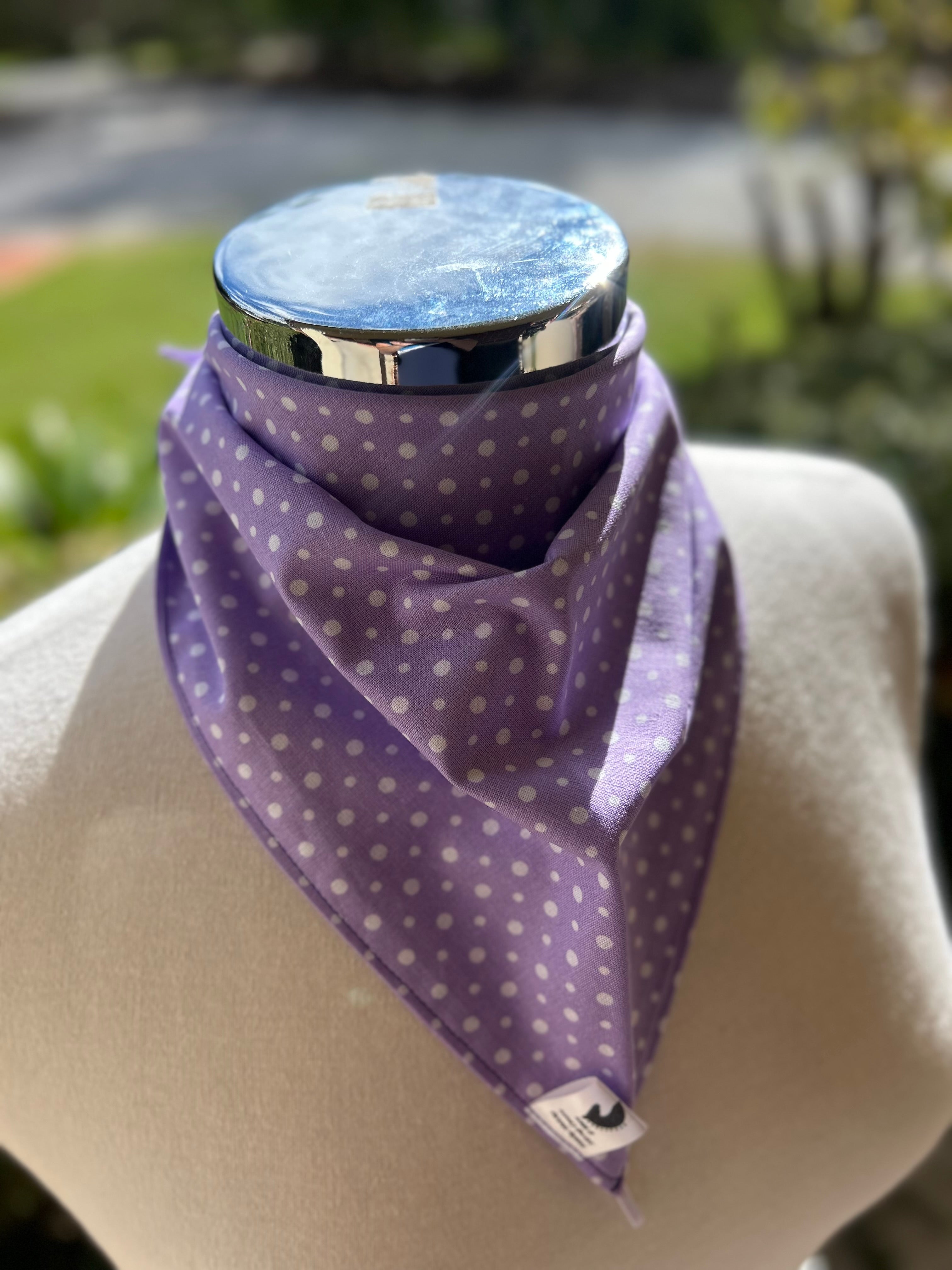 Cotton Neck Scarf - Lilac Spots