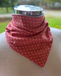 Cotton/Fleece Neck Scarf - Pink Polkadot