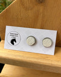Cowhide Studs - (Bronze) White