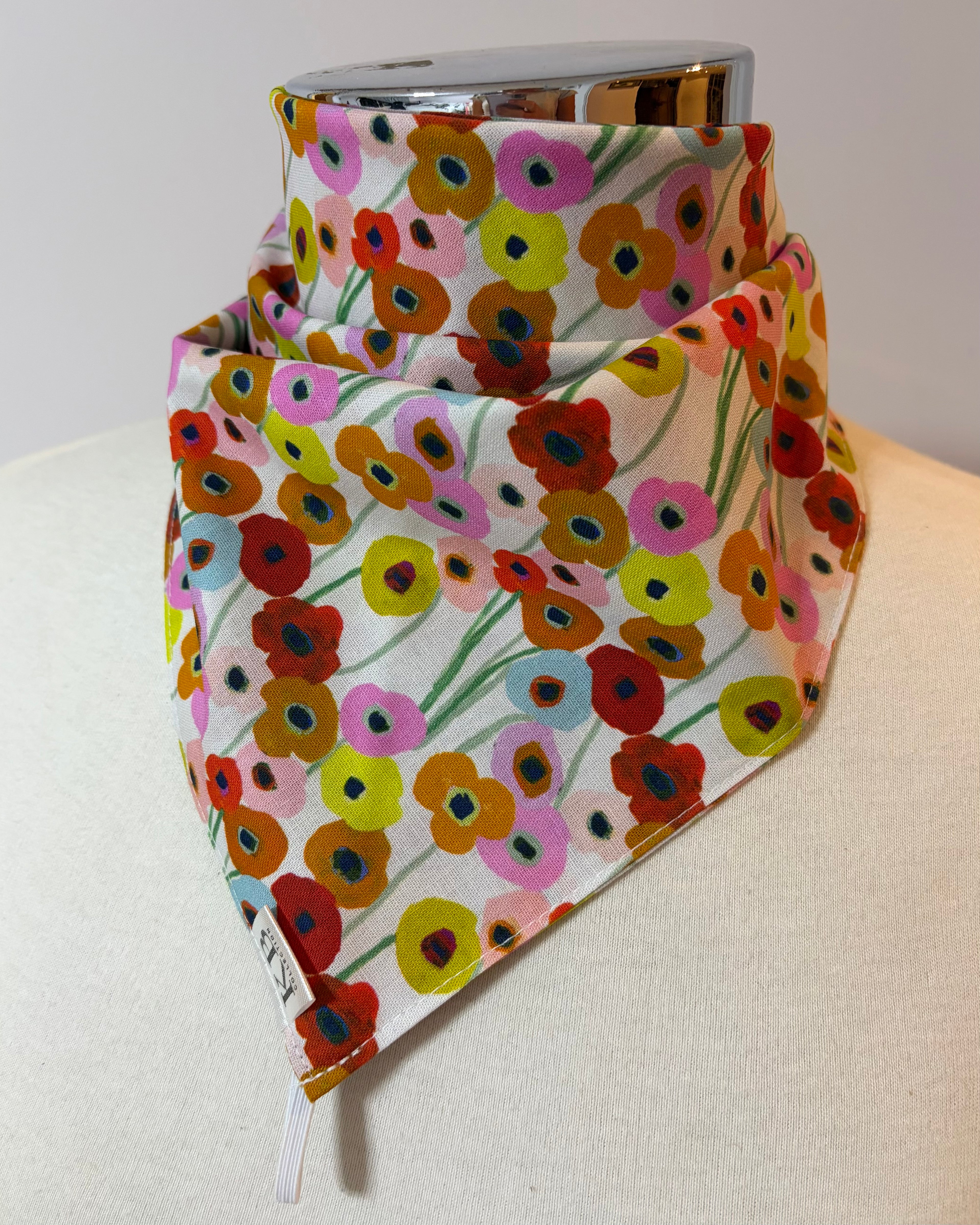 Cotton Neck Scarf - Poppies