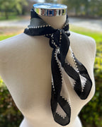 Satin Neck Scarf - Black & Grey