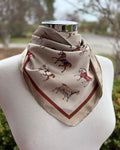 Satin Neck Scarf - Champagne Horses