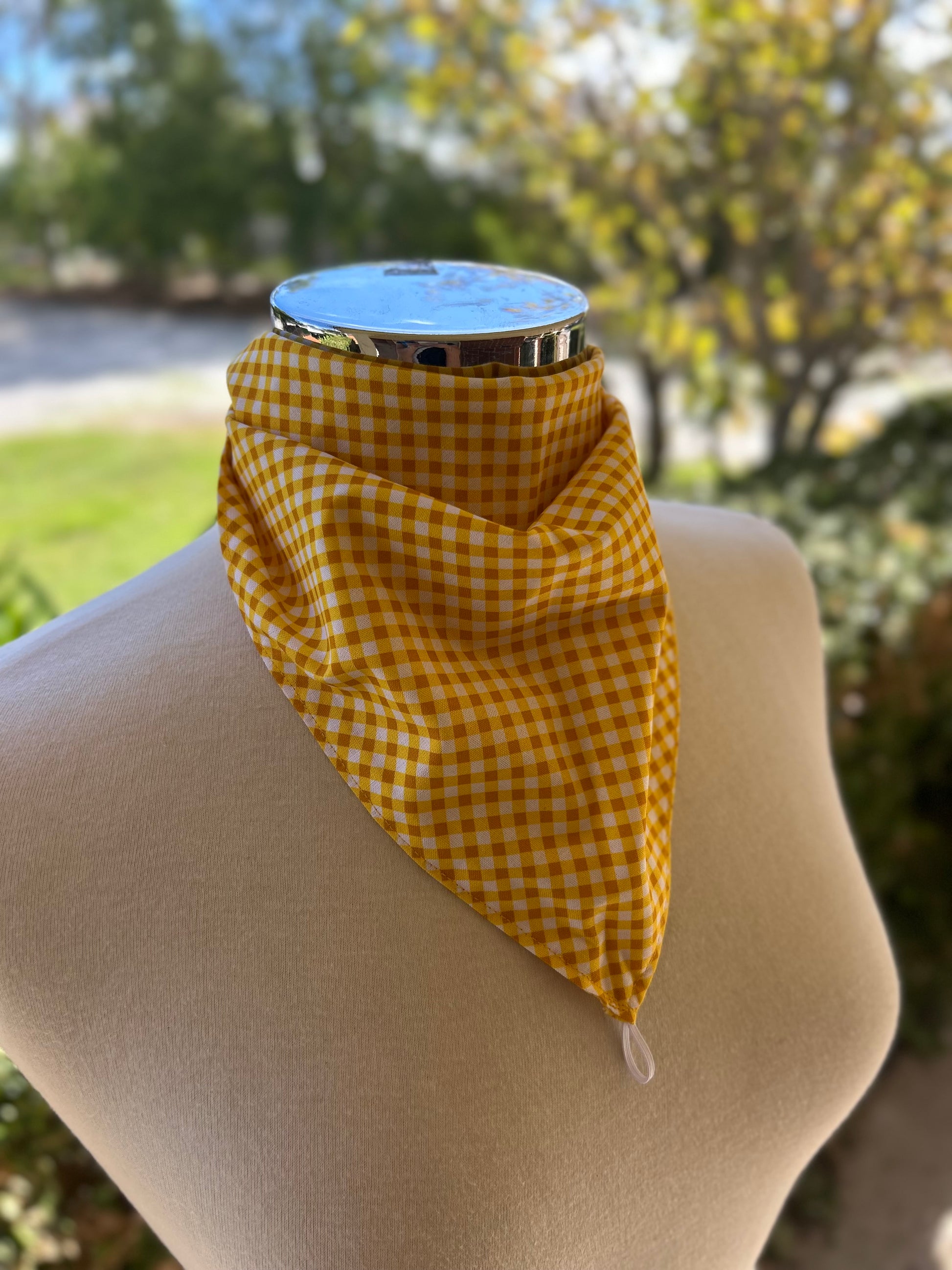 Cotton Neck Scarf - Yellow Gingham