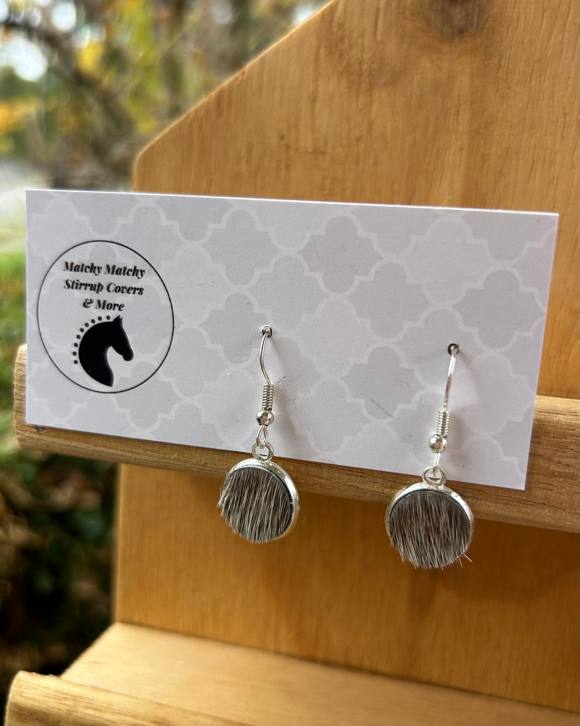 Cowhide Dangle - (Silver) Roan