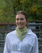 Cotton Neck Scarf - Lime Spots