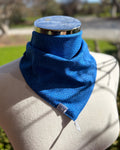 Cotton Neck Scarf - Royal Blue Spots