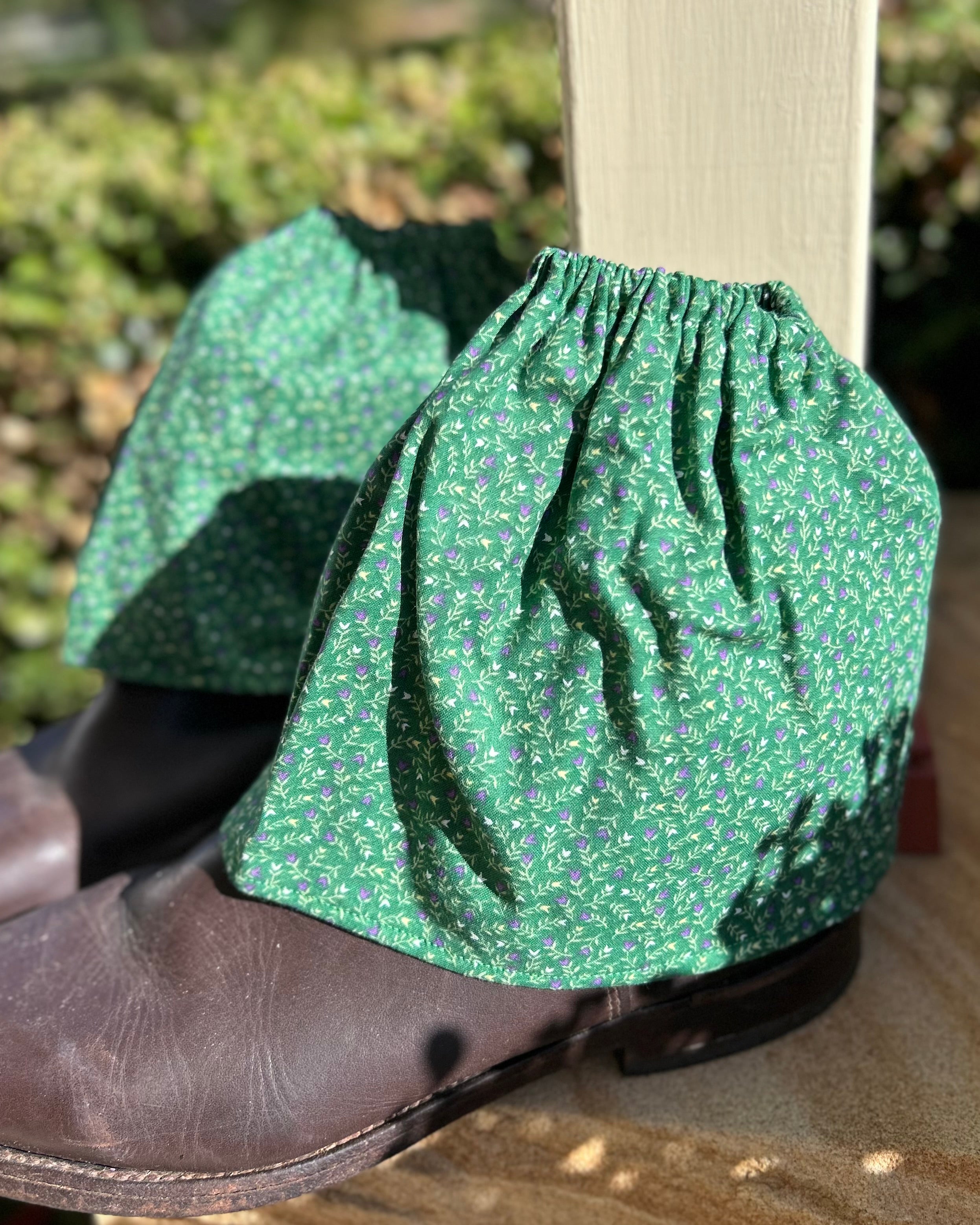 Sock Covers - Green Floral