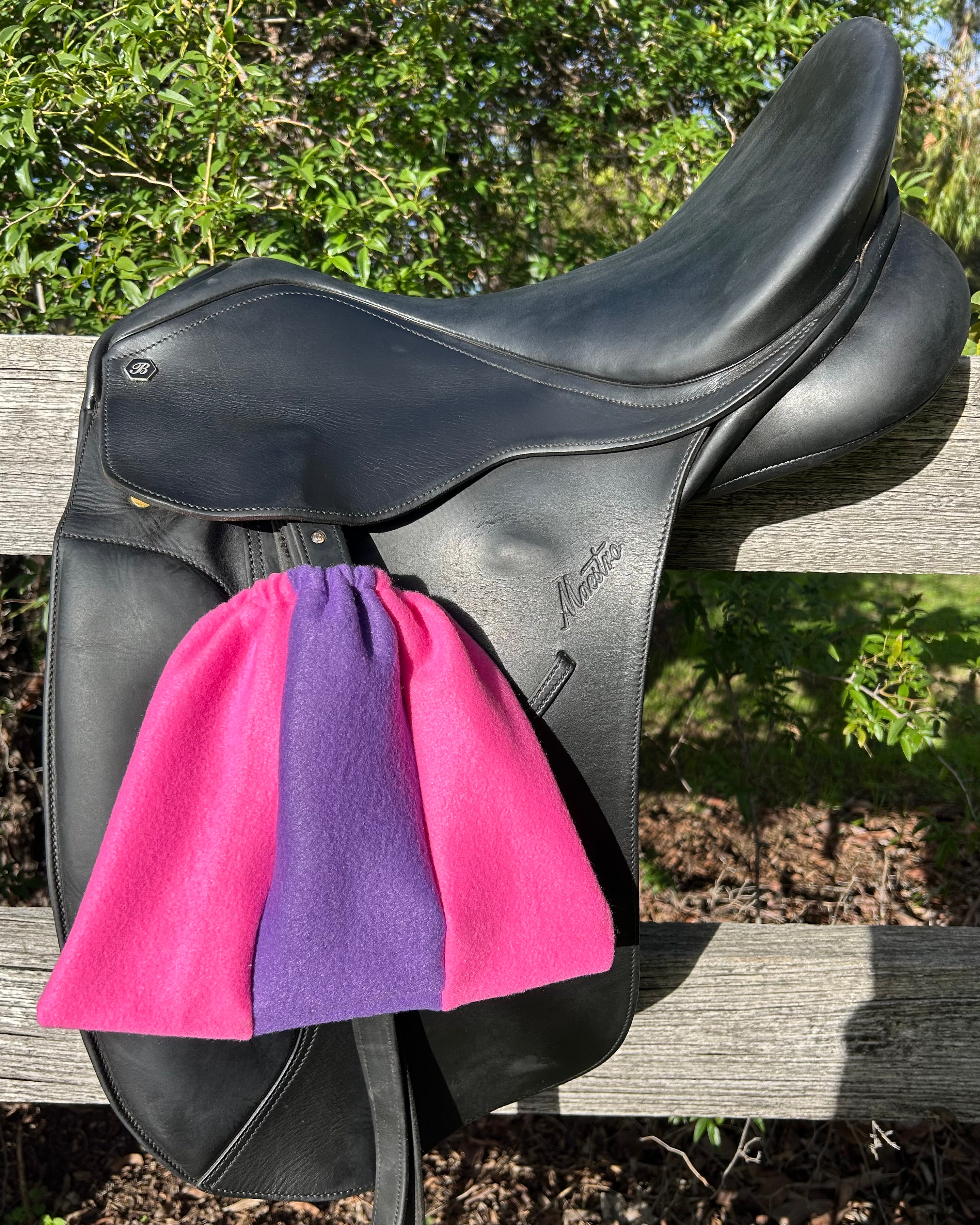 Fleece Stirrup Covers - Pink & Purple