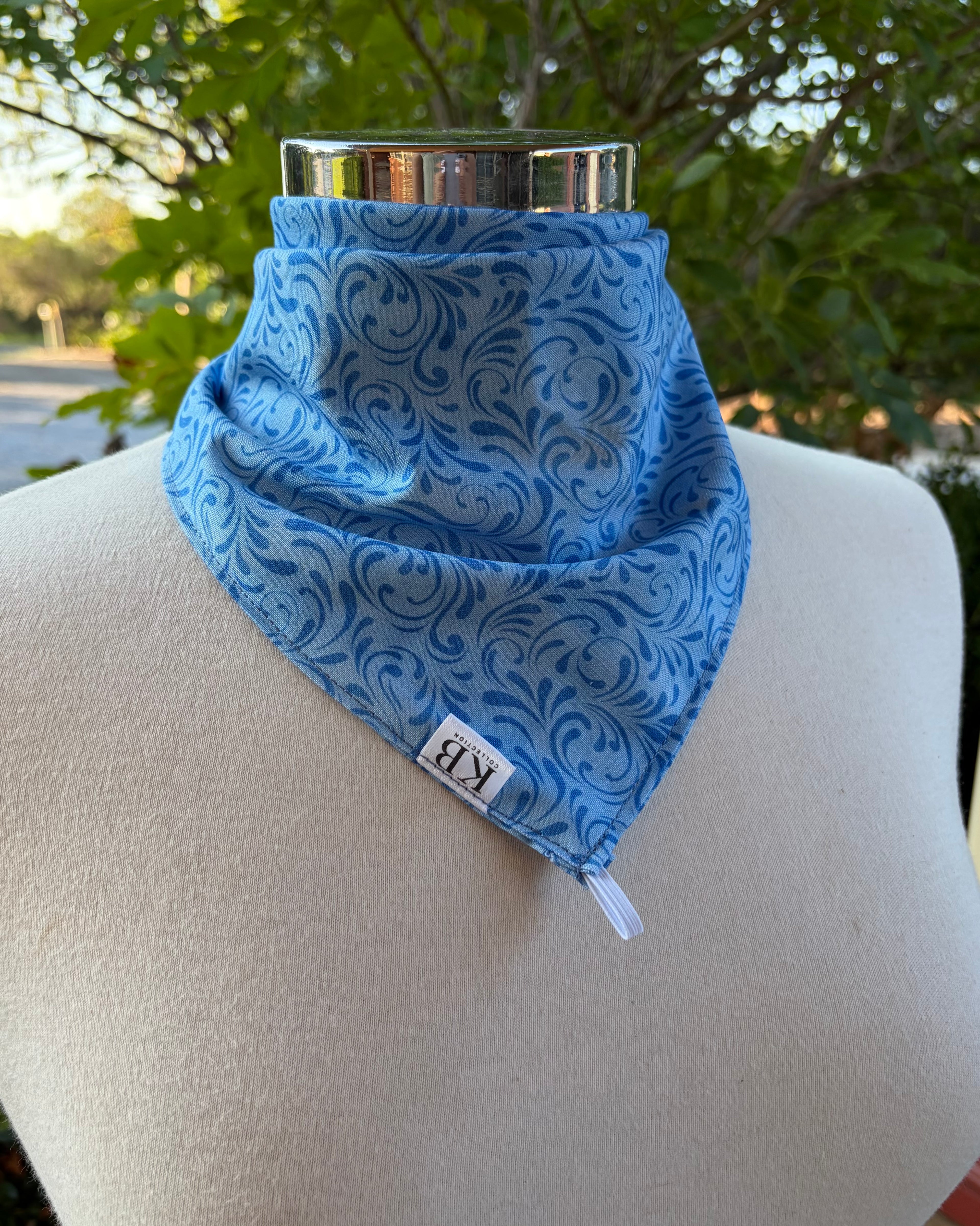 Cotton Neck Scarf - Blue Paisley
