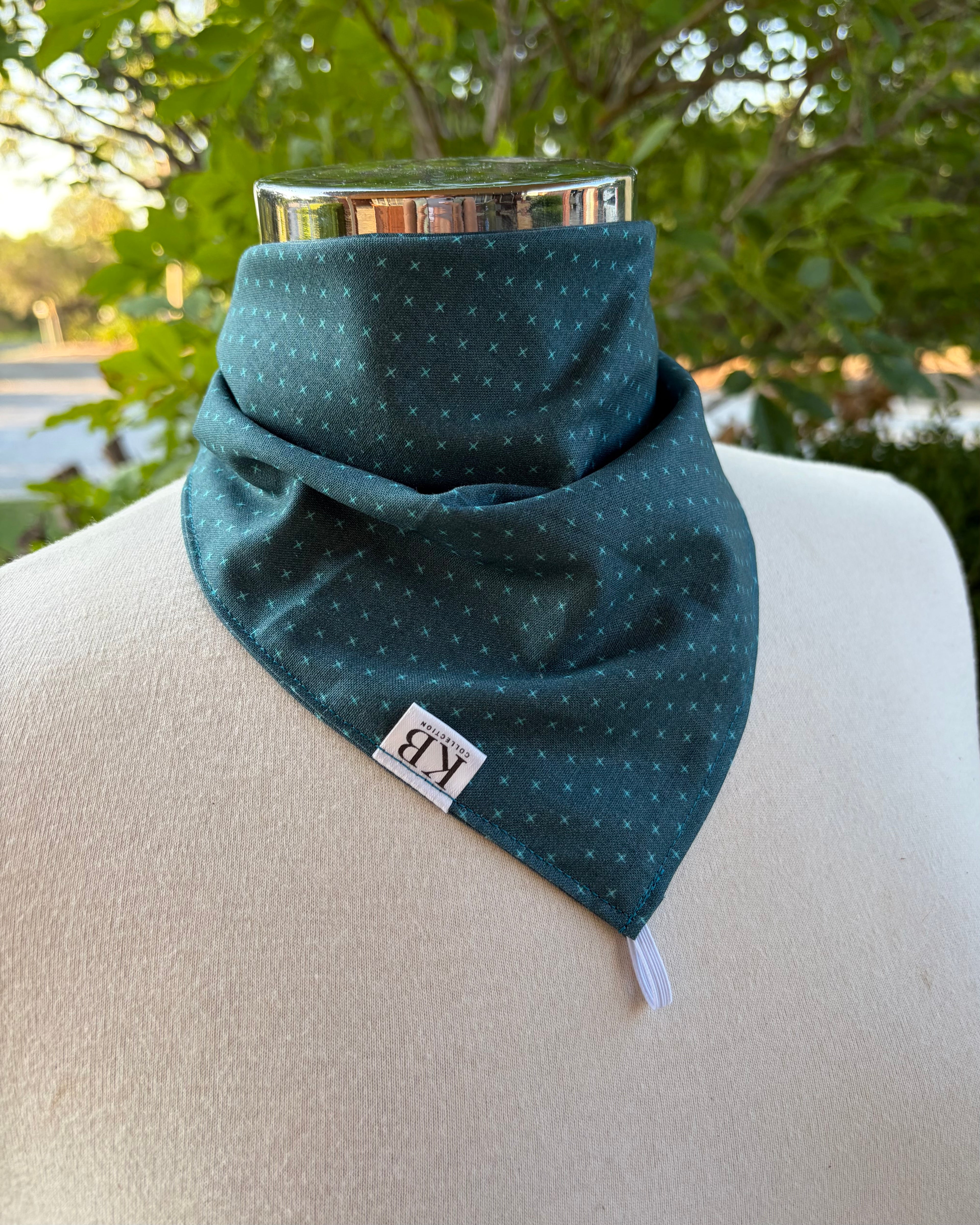 Cotton Neck Scarf - Emerald Crosses