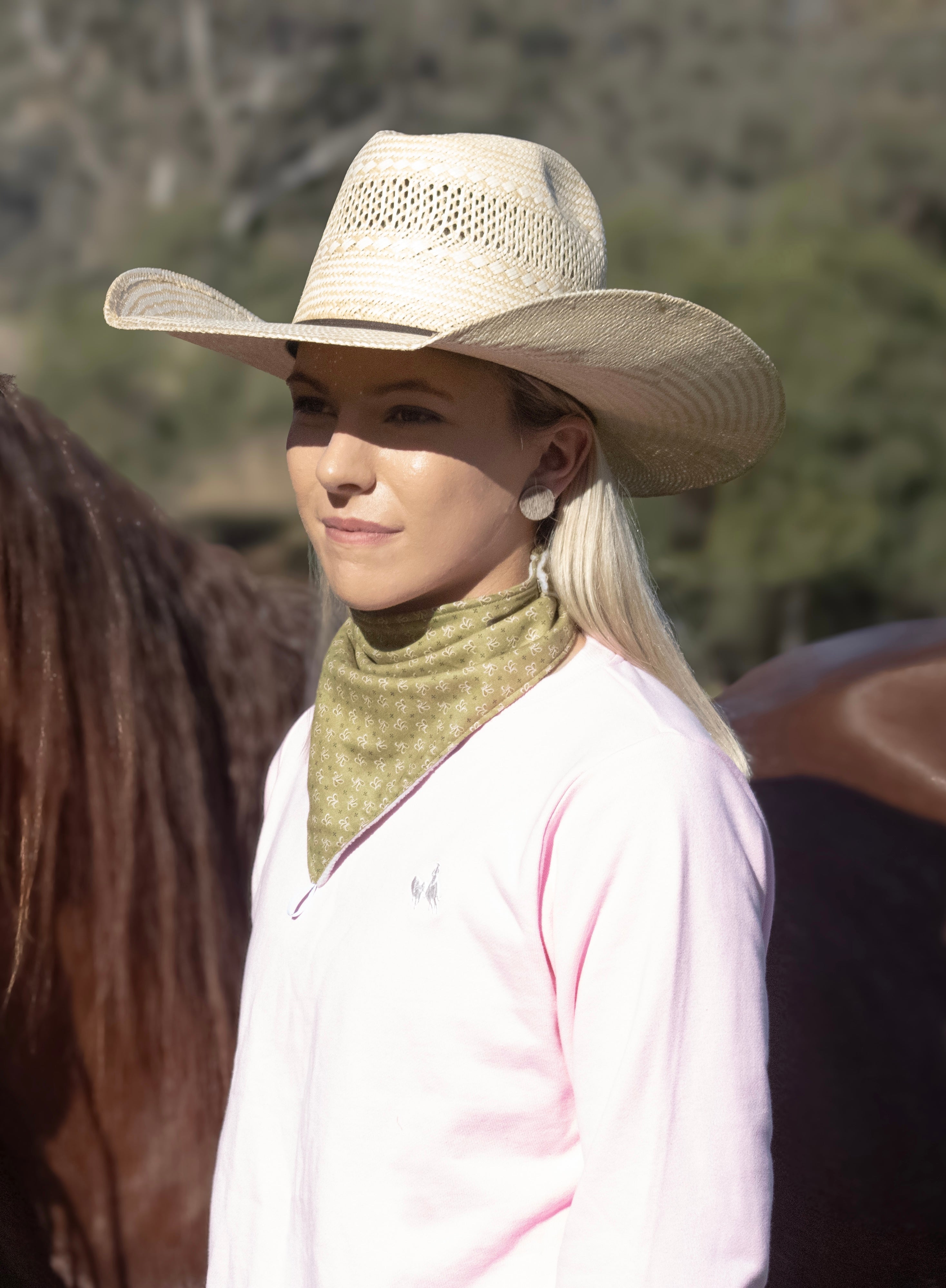 Cotton/Fleece Neck Scarf - Bottle Green