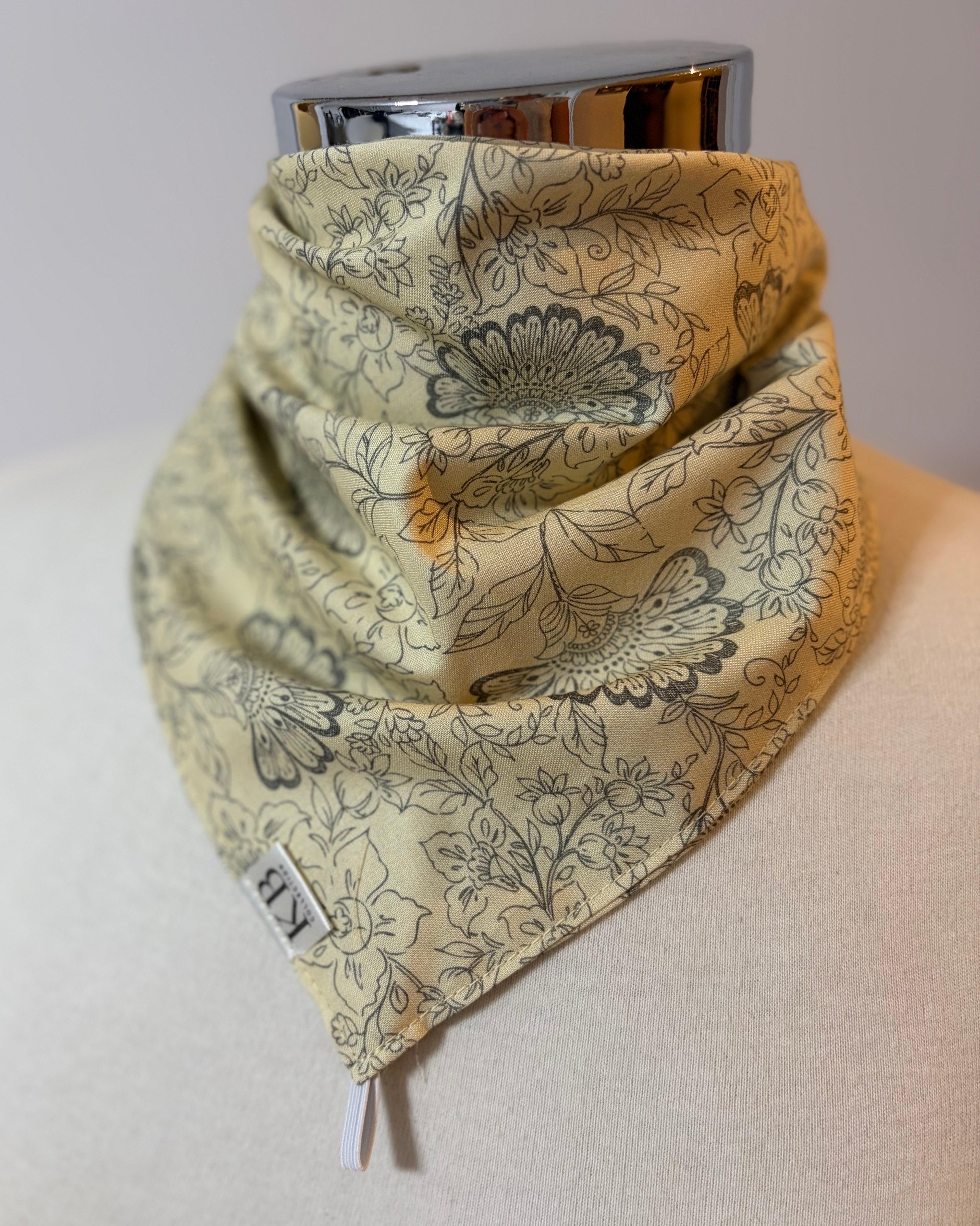 Cotton Neck Scarf - Floral Outline