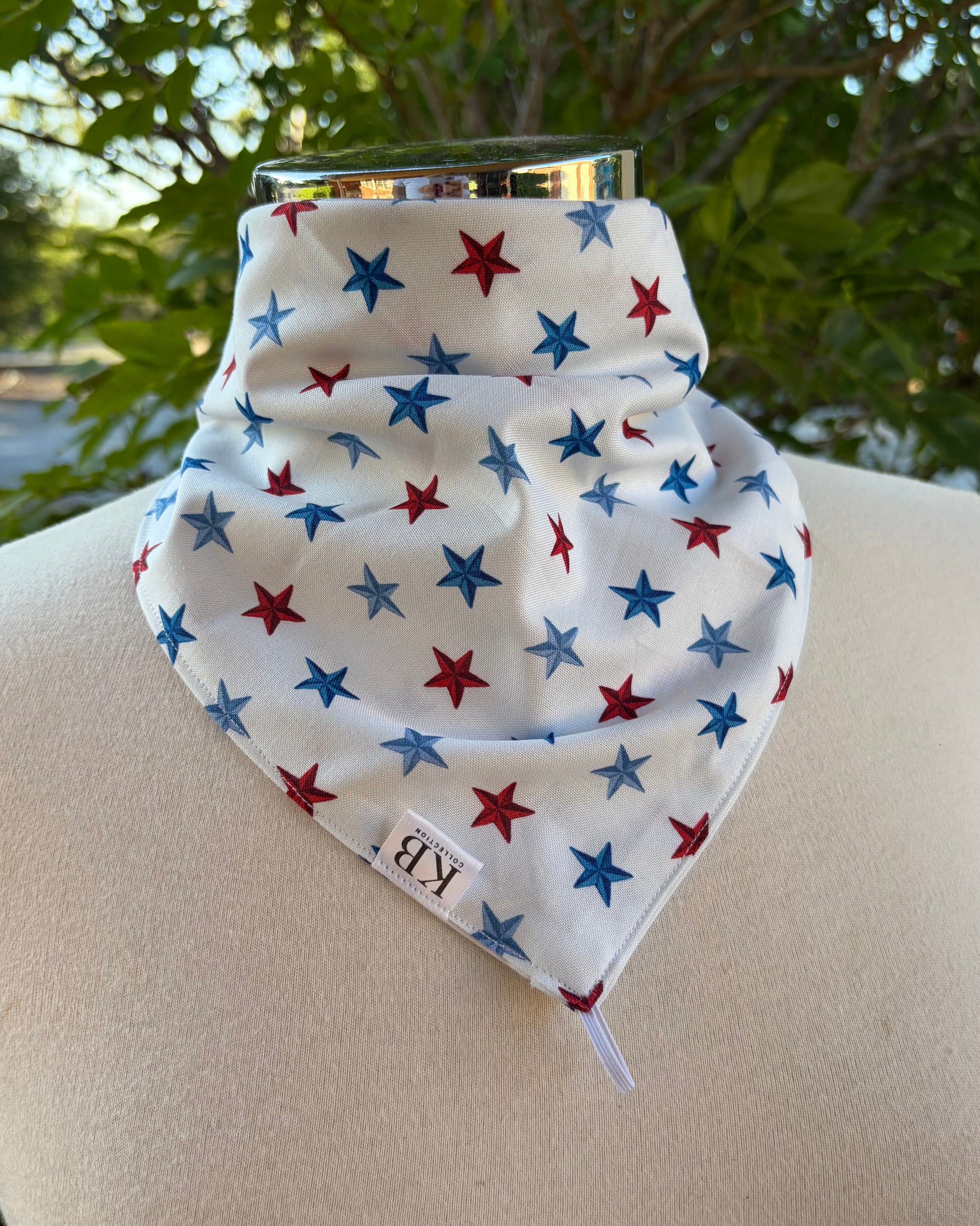 Cotton Neck Scarf - Red & Blue Stars