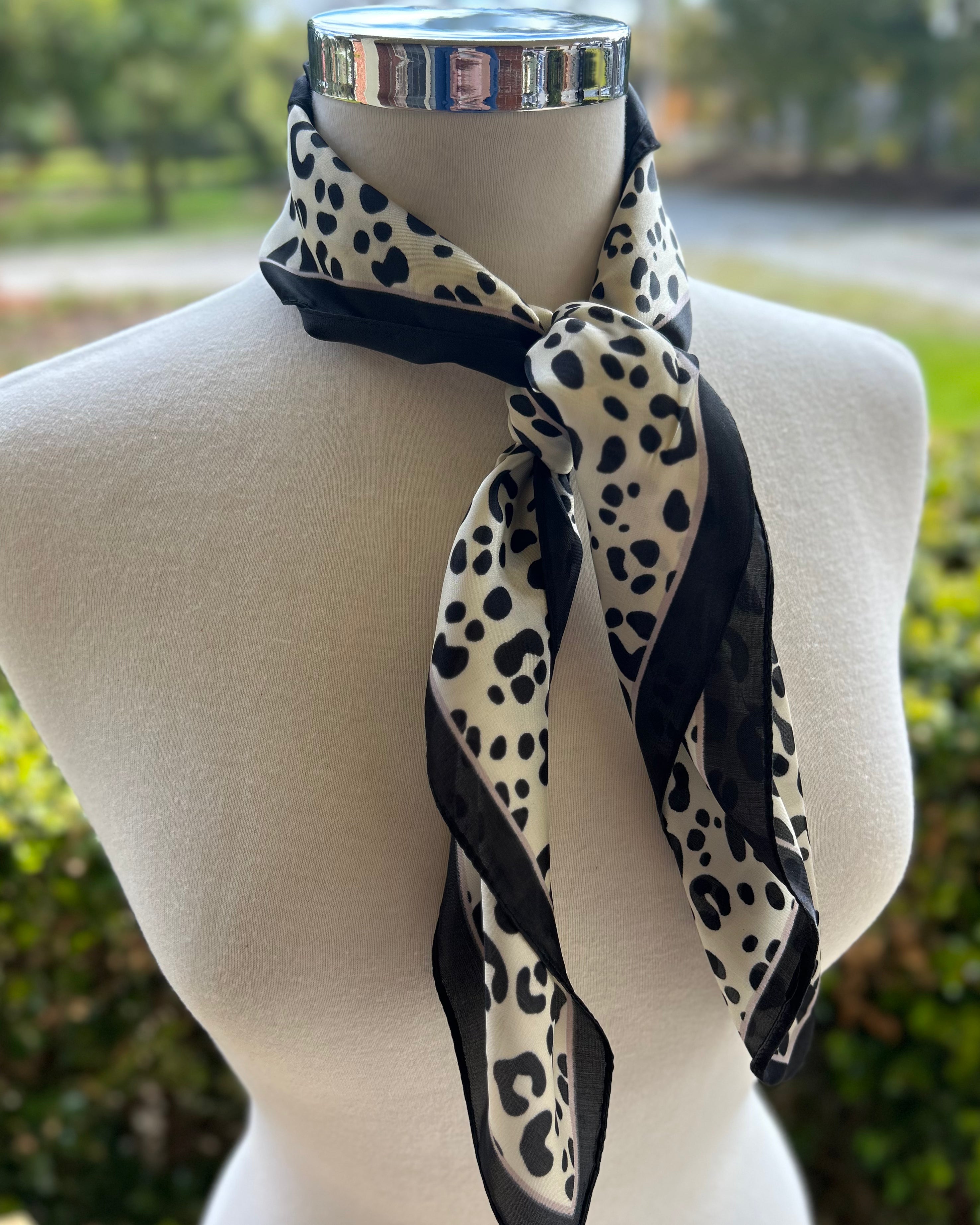 Satin Neck Scarf - Leopard Print