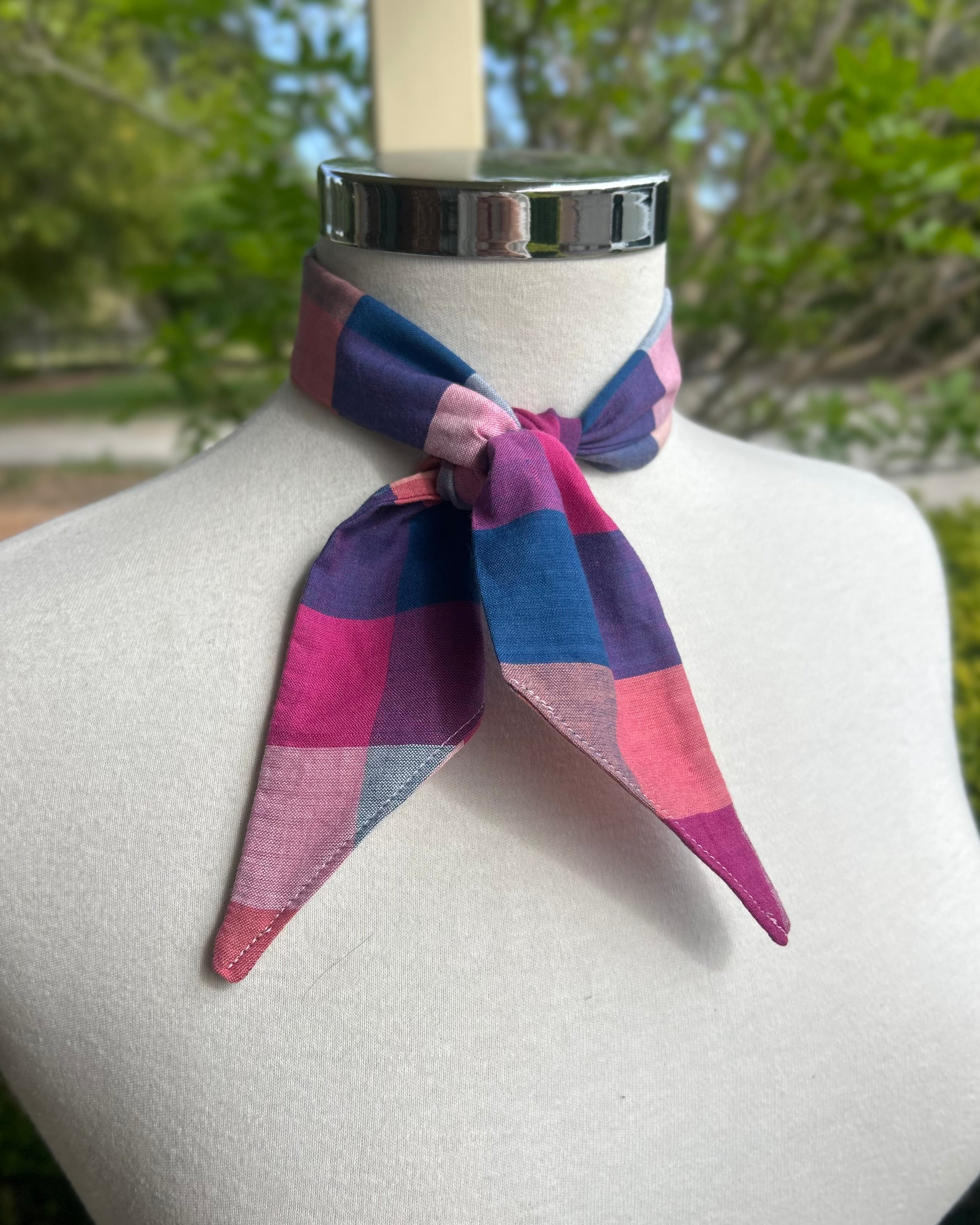 Cotton Neck Tie - Pink & Blue Gingham