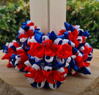 Ribbon Scrunchie - Navy, Red & White