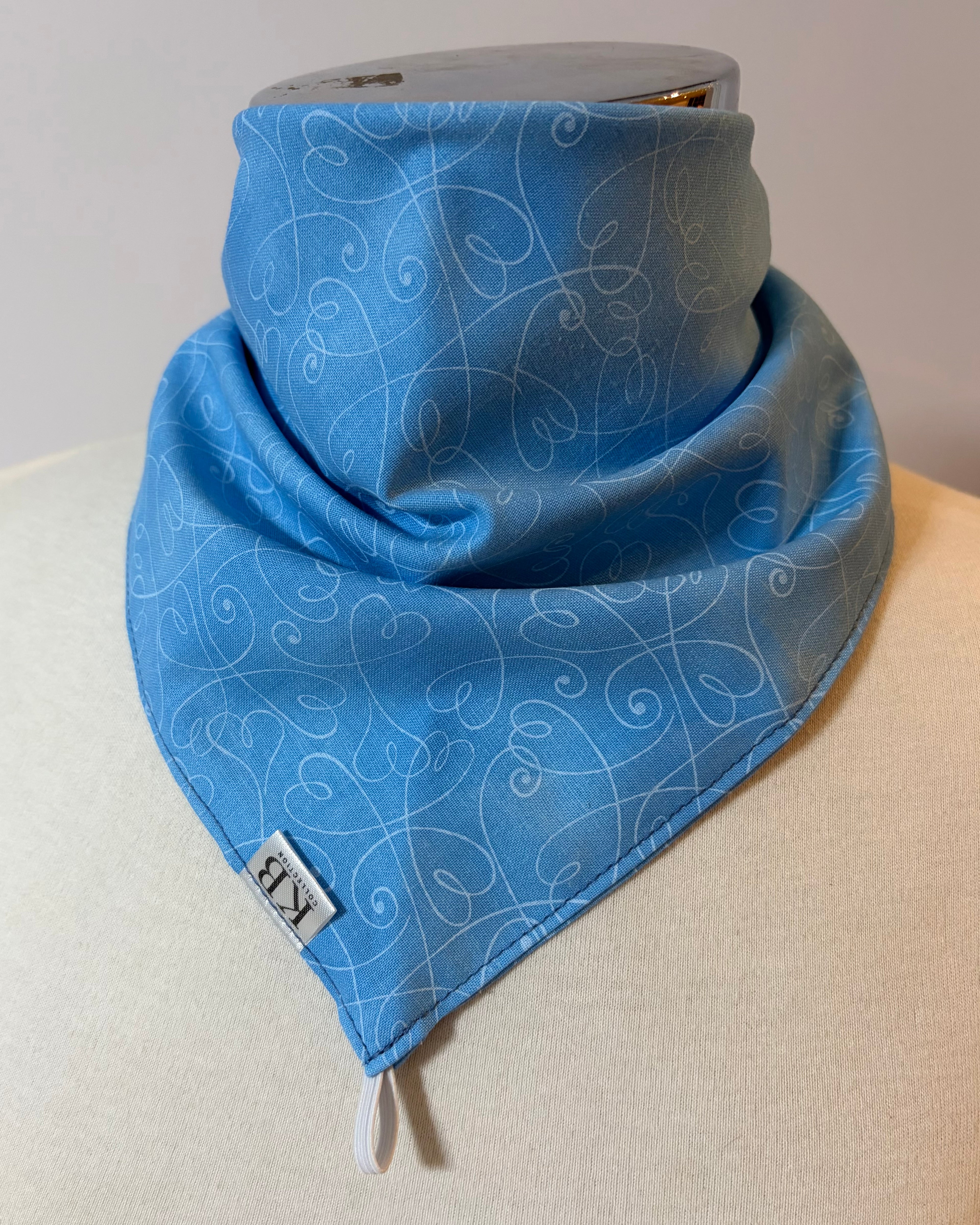 Cotton Neck Scarf - Blue Swirls