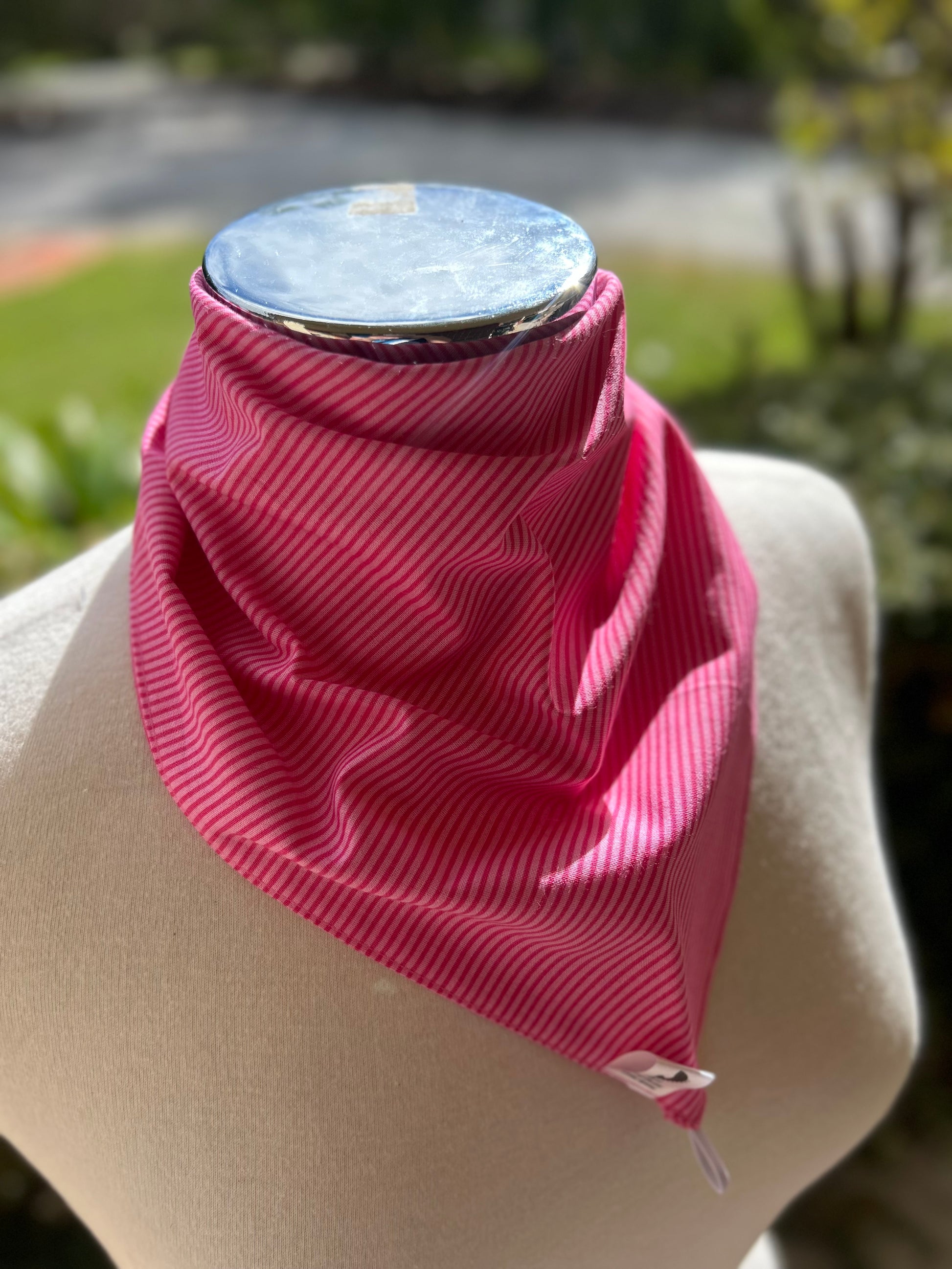 Cotton Neck Scarf - Pink Stipe