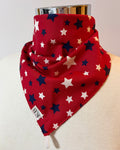 Cotton Neck Scarf - Red & Navy Stars
