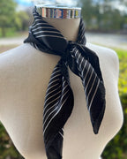 Satin Neck Scarf - Black & White
