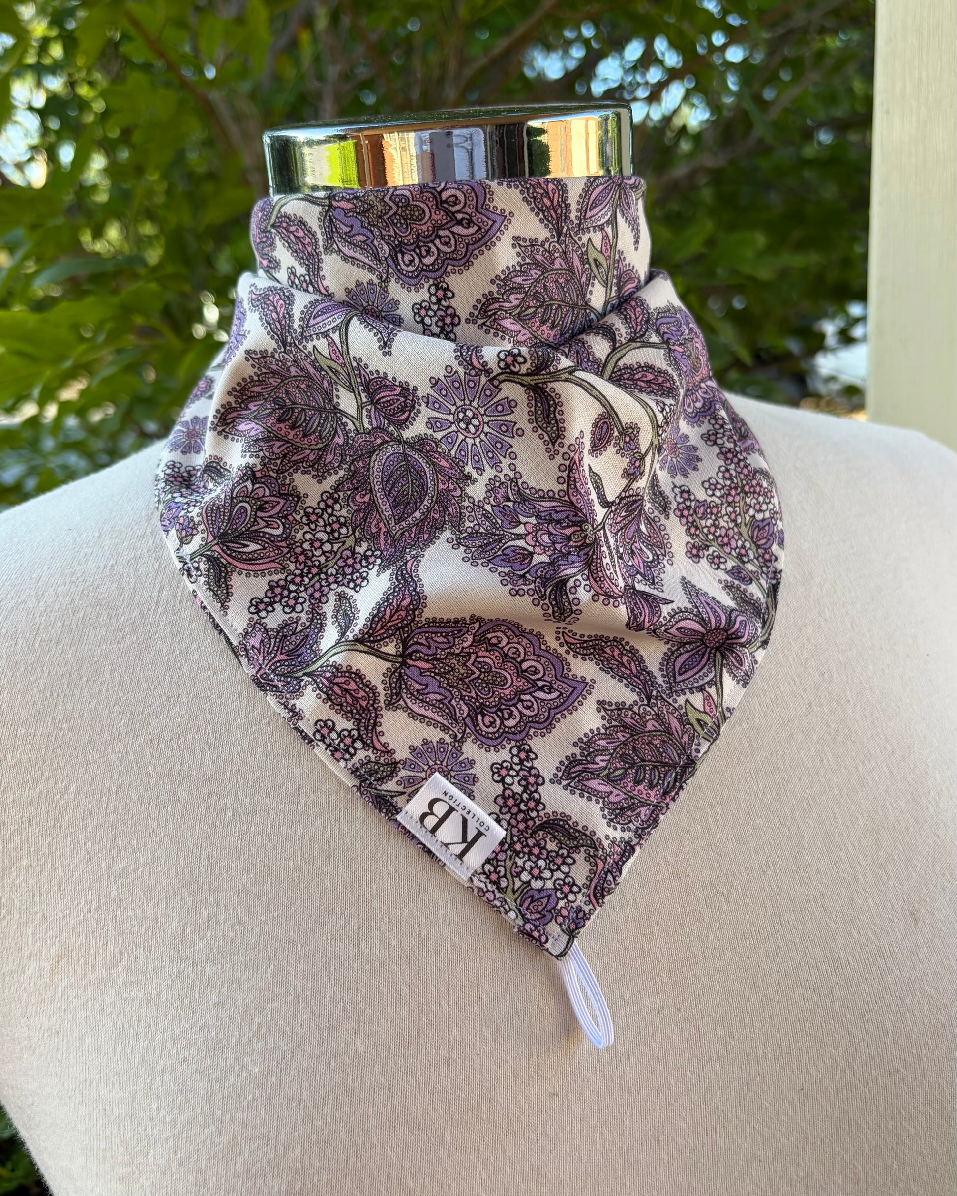 Cotton Neck Scarf - Purple Paisley