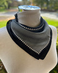 Satin Neck Scarf - Black & Grey