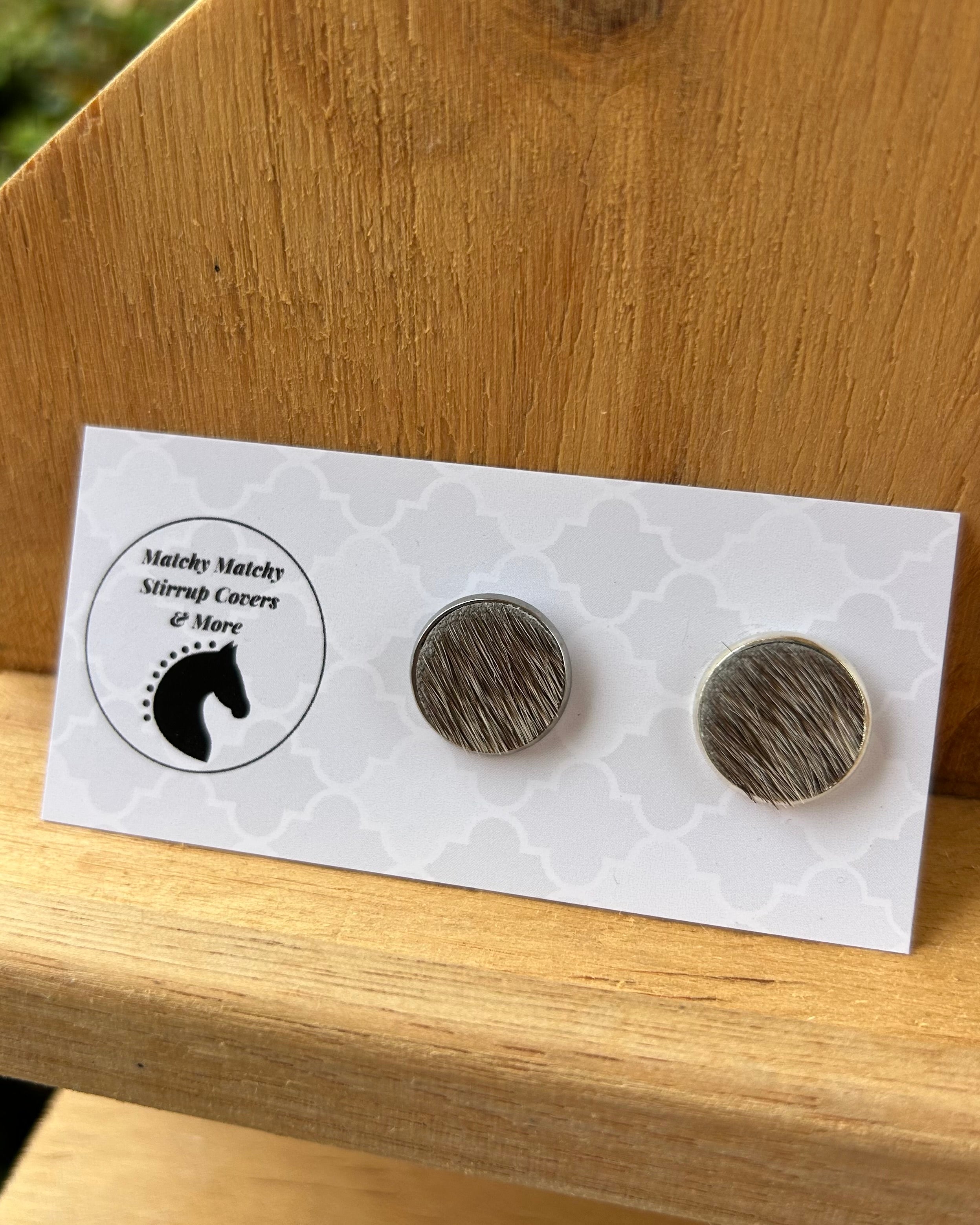 Cowhide Studs - (Silver) Roan