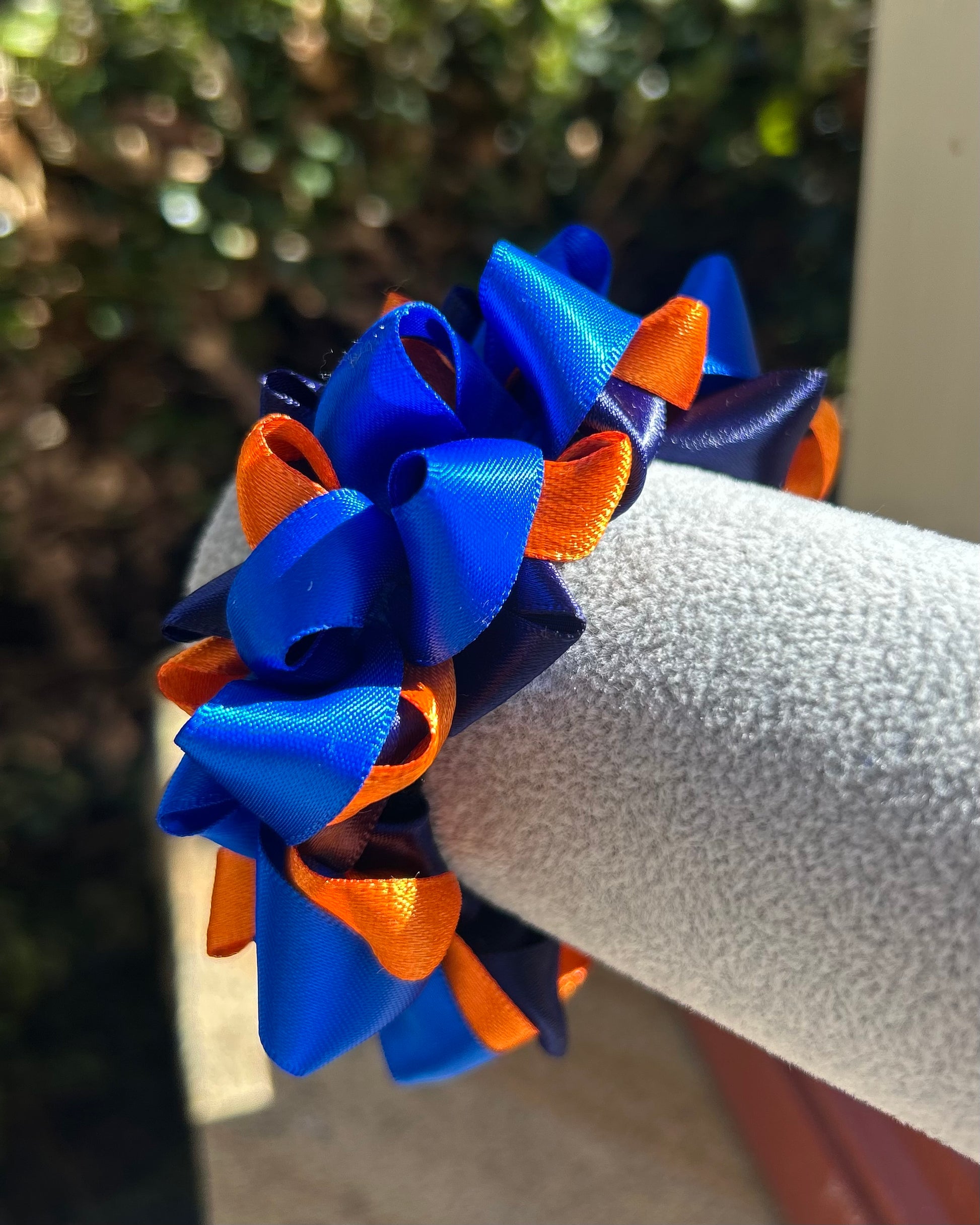 Ribbon Scrunchie - Navy, Orange & Blue