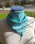 Cotton Neck Scarf -Teal Vines