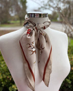 Satin Neck Scarf - Champagne Horses